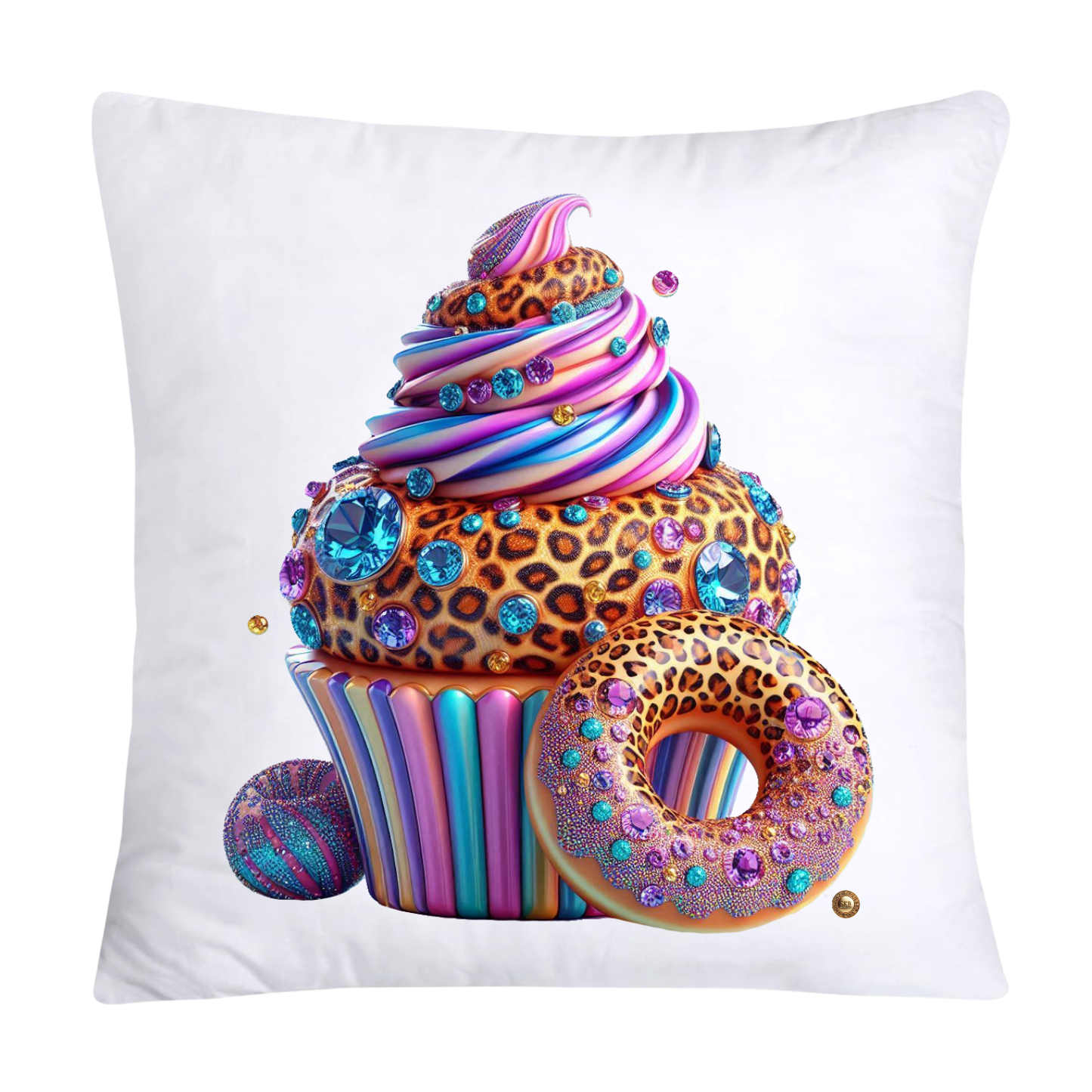 Wild Animal Print Cupcake Throw Pillow Covers 18X18-3749