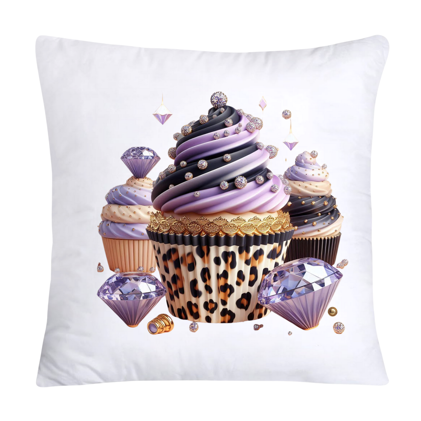Wild Animal Print Cupcake Throw Pillow Covers 18X18-3737