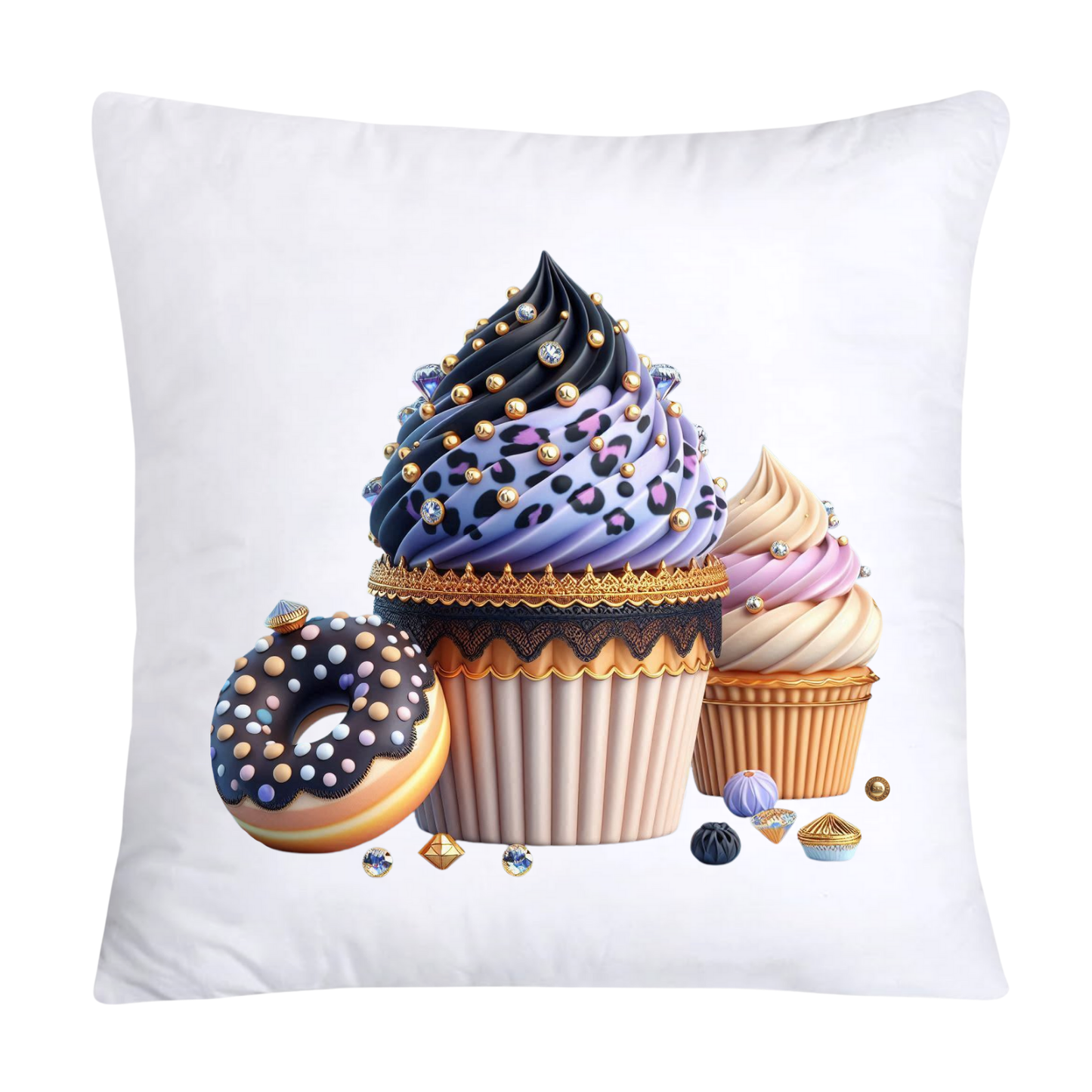 Wild Animal Print Cupcake Throw Pillow Covers 18X18-3738