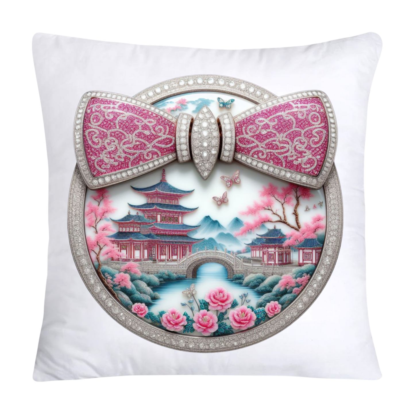 Pink Willow 18X18 Chinoiserie Plate Pillow Covers-67