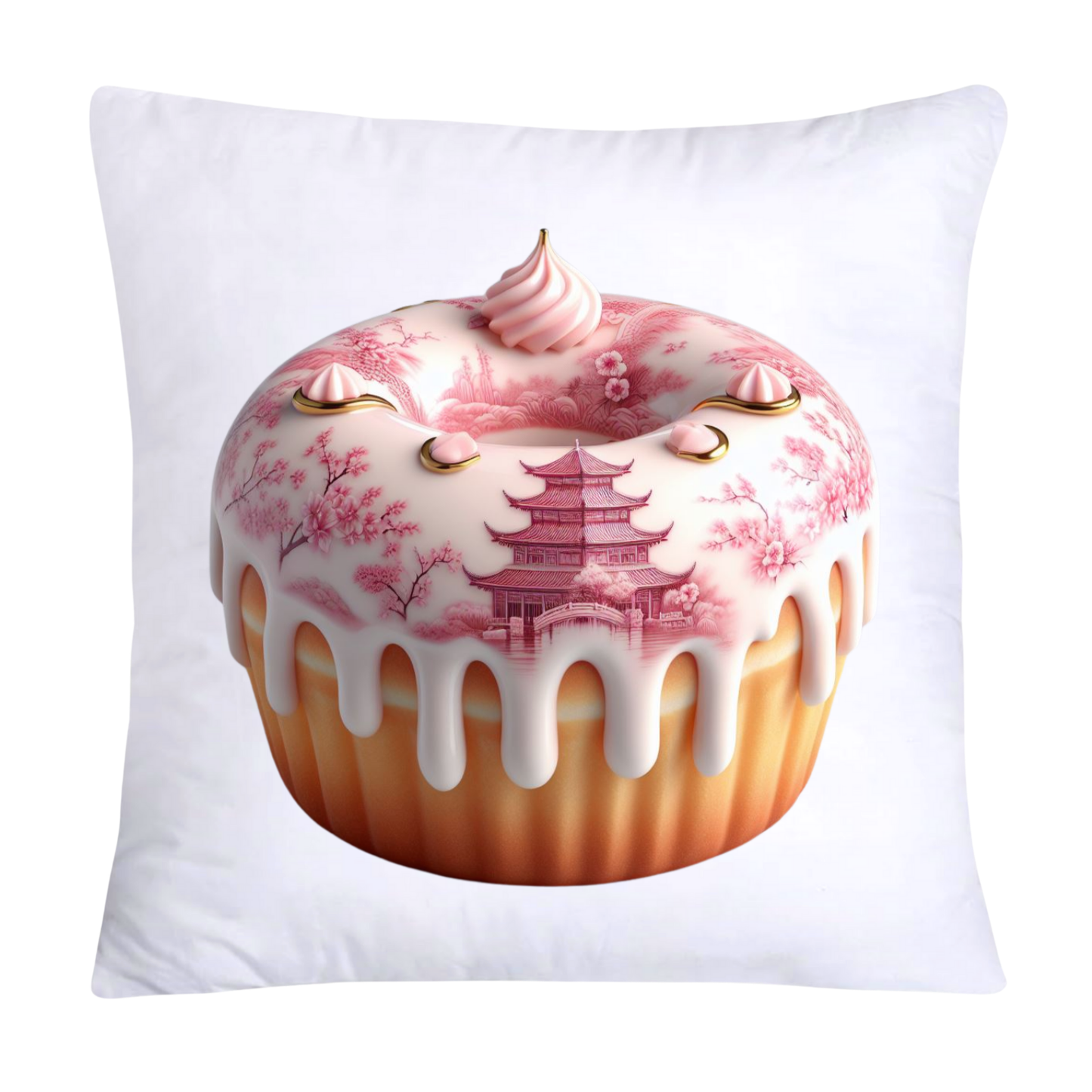 Pink Willow Chinoiserie Donut Throw Pillow Covers 18X18-894