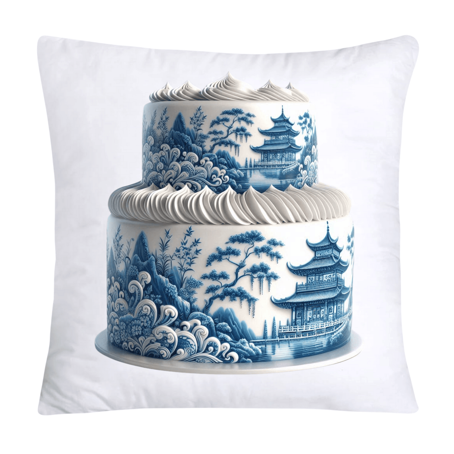 Blue Willow Sweet Cake 18x18 Pillow Covers-4883