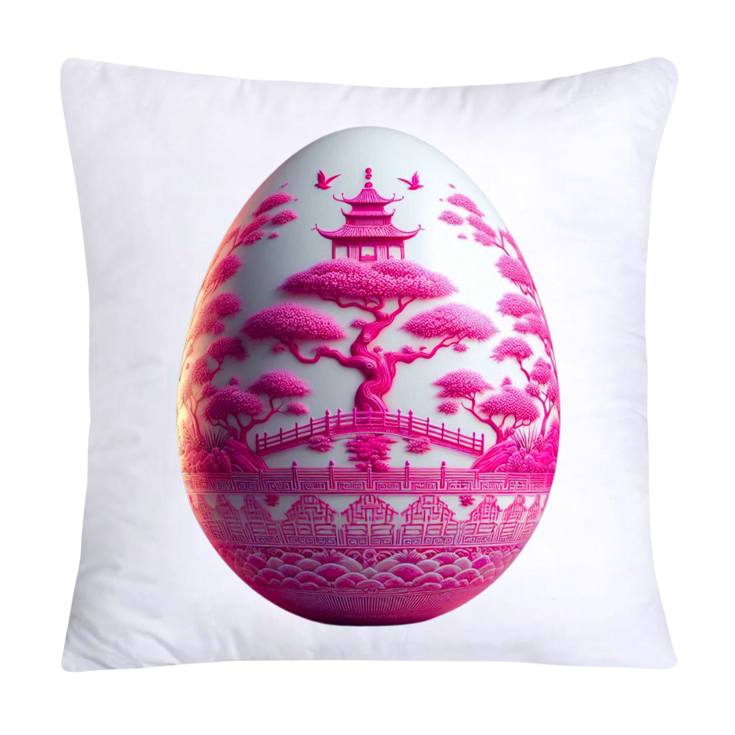 18x18 Pink and White Willow Egg Vintage Inspired-1015