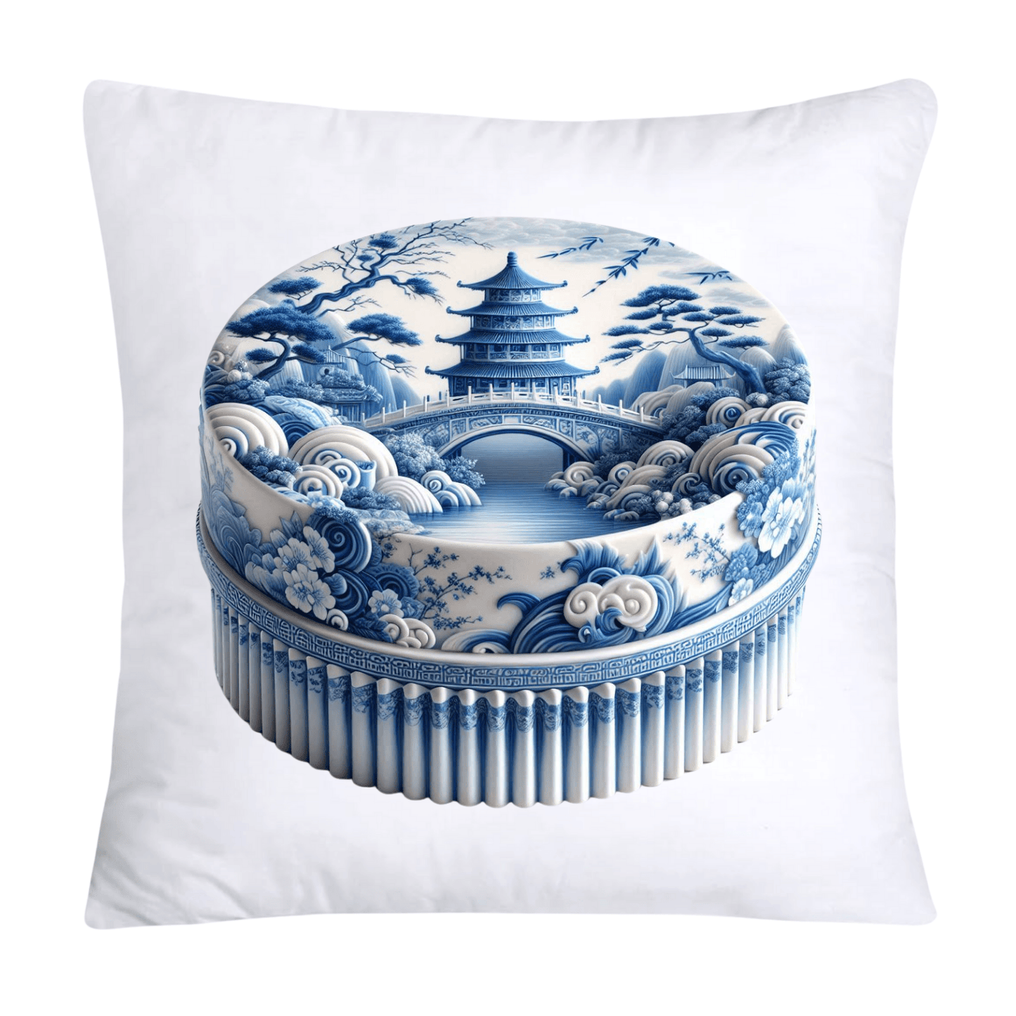 Blue Willow Sweet Cake 18x18 Pillow Covers-4865