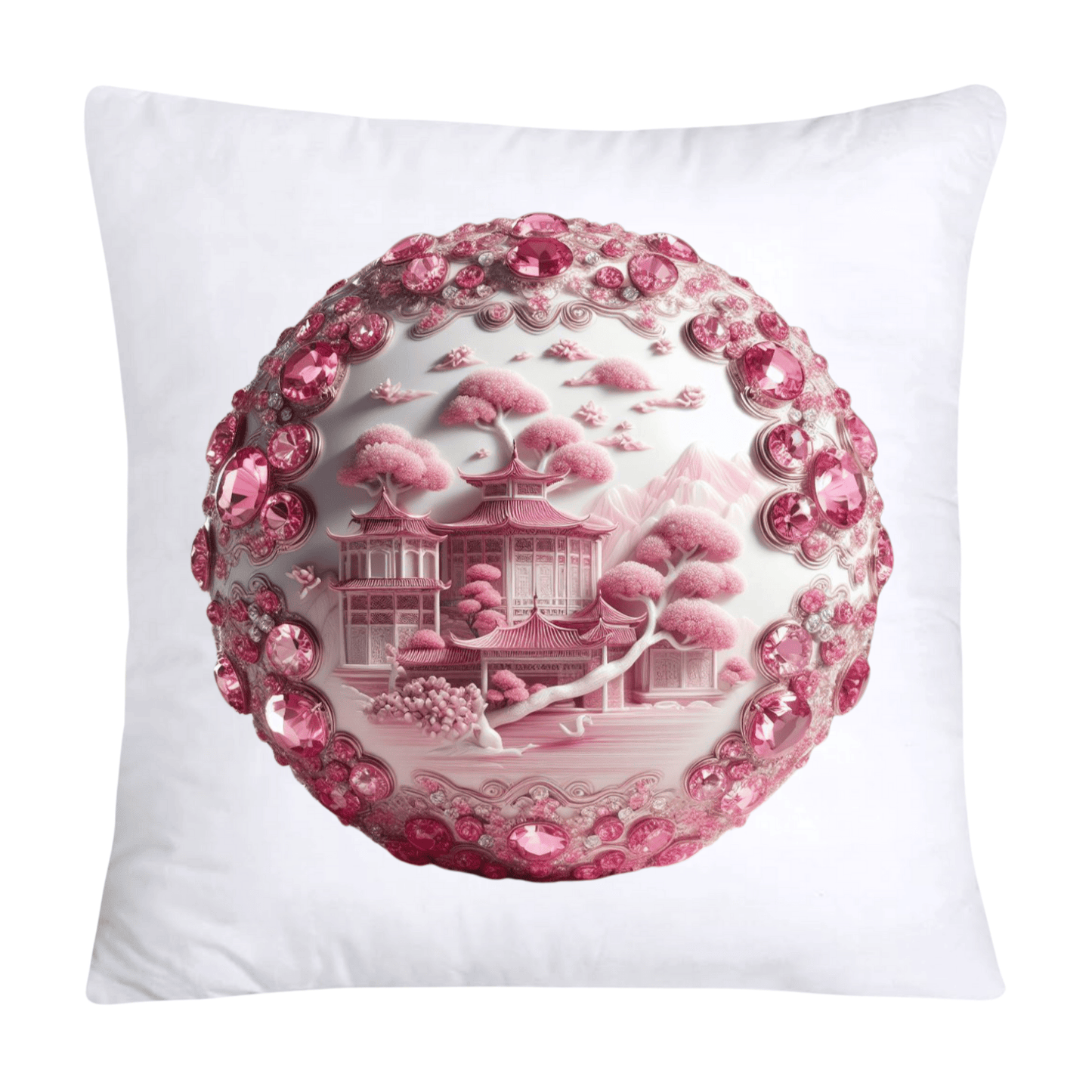 18x18 Pink and White Willow Ball/Orb Vintage Inspired-2458