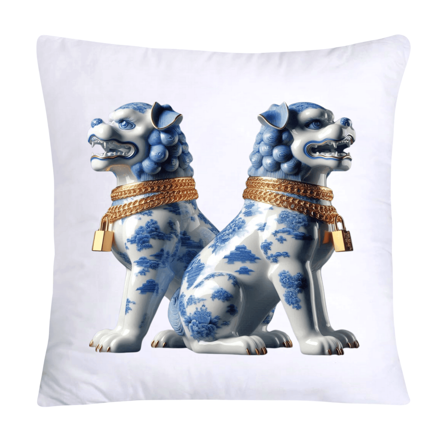 Classic Blue Willow Foo Dogs Pillow Covers-1005