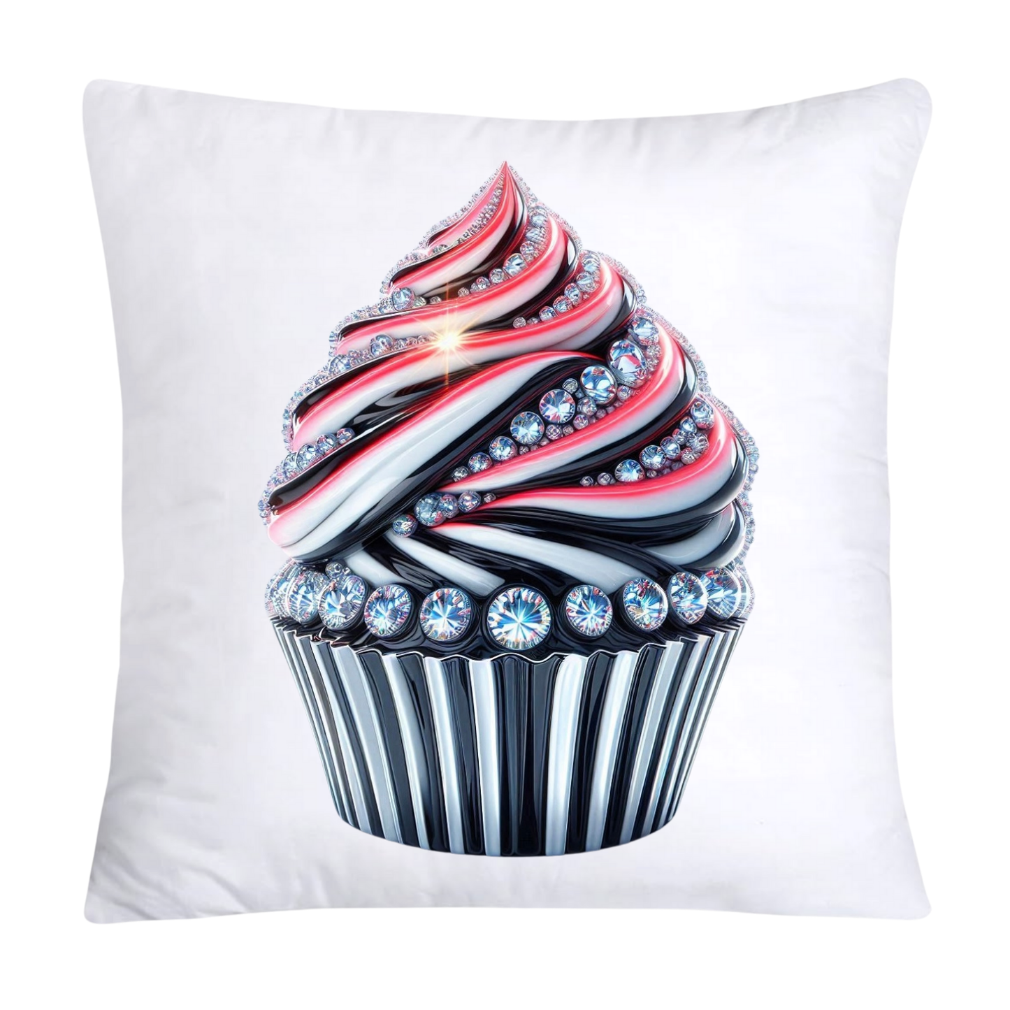 Cupcake Pillow Covers-Handblown Glass Inspired Art Images 18x18-1157