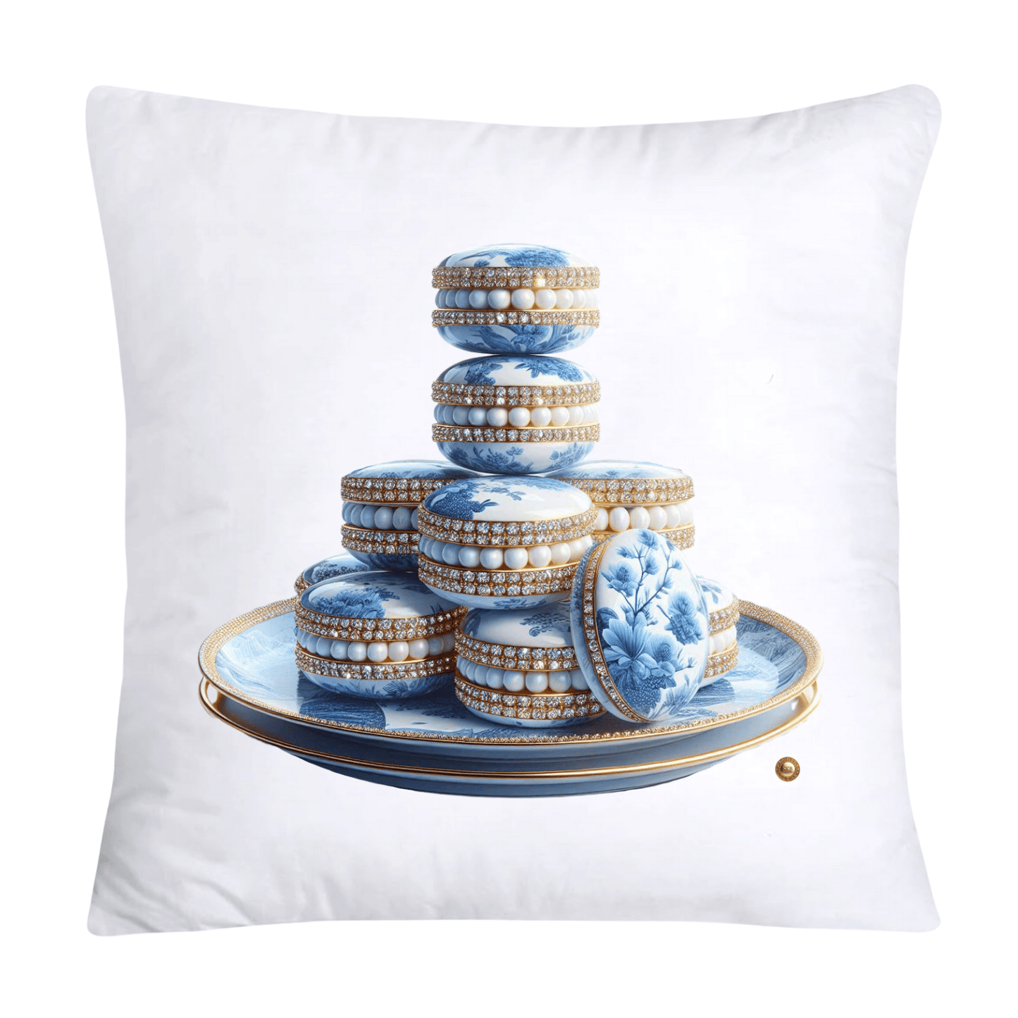 Blue Willow 18x18 Adorable Macaroon Throw Pillow Covers-1880