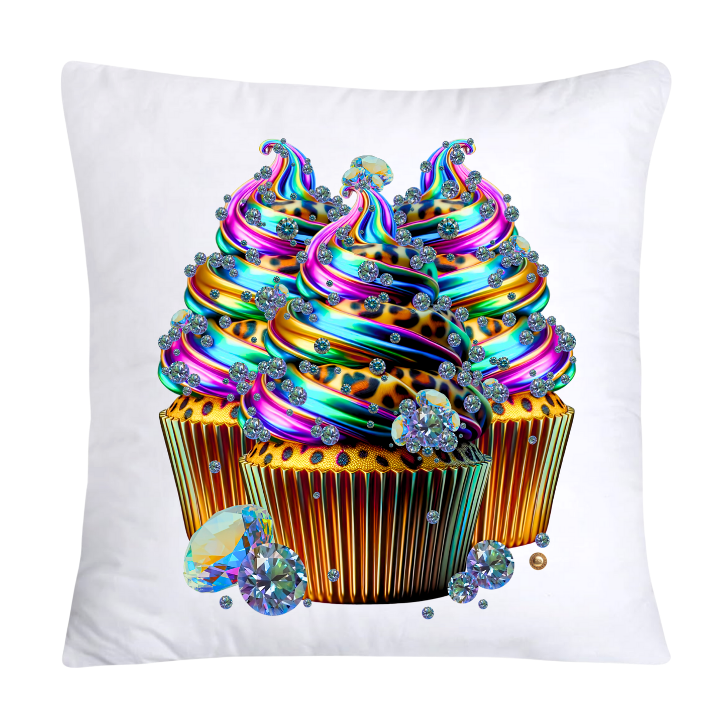Iridescent Animal Print Cupcake Pillow Covers 18x18-463