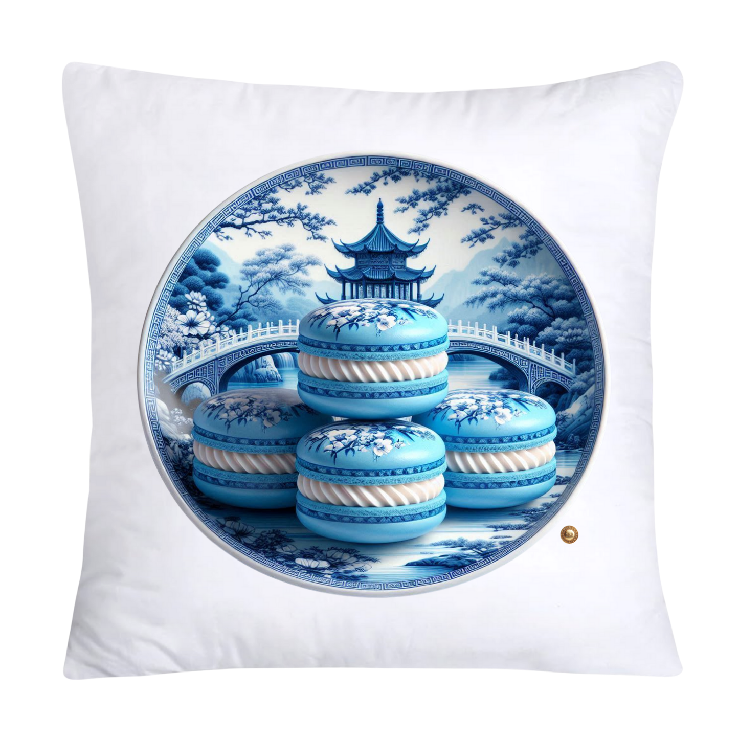 BLUE WILLOW 18”x18” ADORABLE MACAROON PILLOW COVERS - 1922