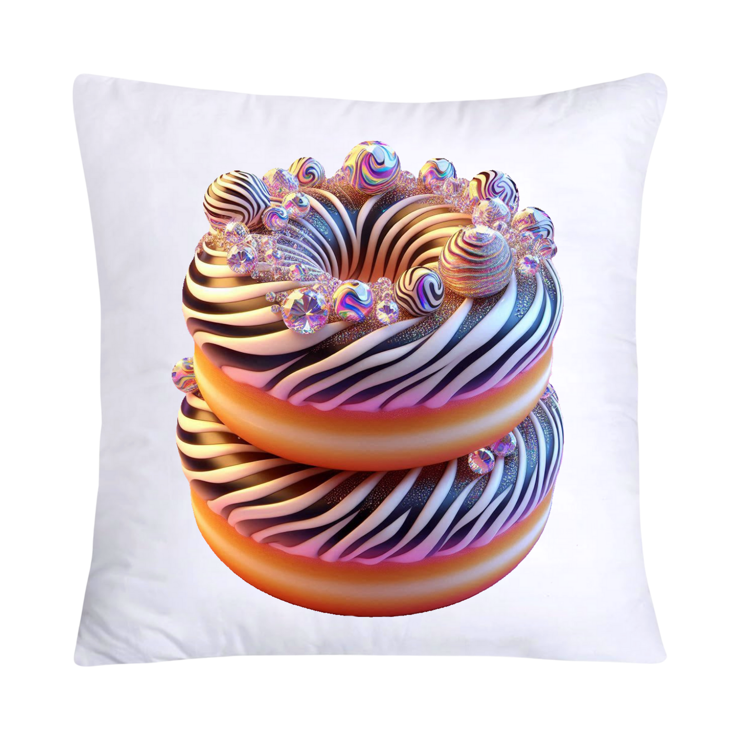 Wild Animal Print Donut Throw Pillow Covers 18x18-1192