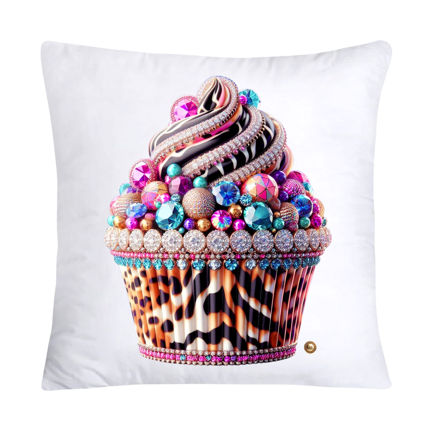 Wild Animal Print Cupcake Throw Pillow Covers 18x18-2238