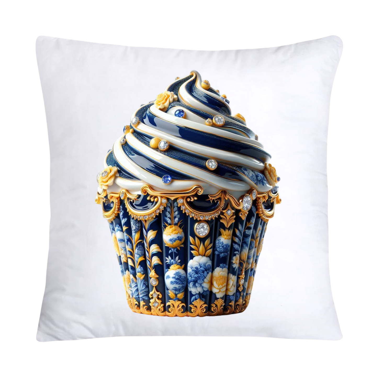 Blue Willow Chinoiserie Cupcake Throw Pillow Covers 18X18-2997