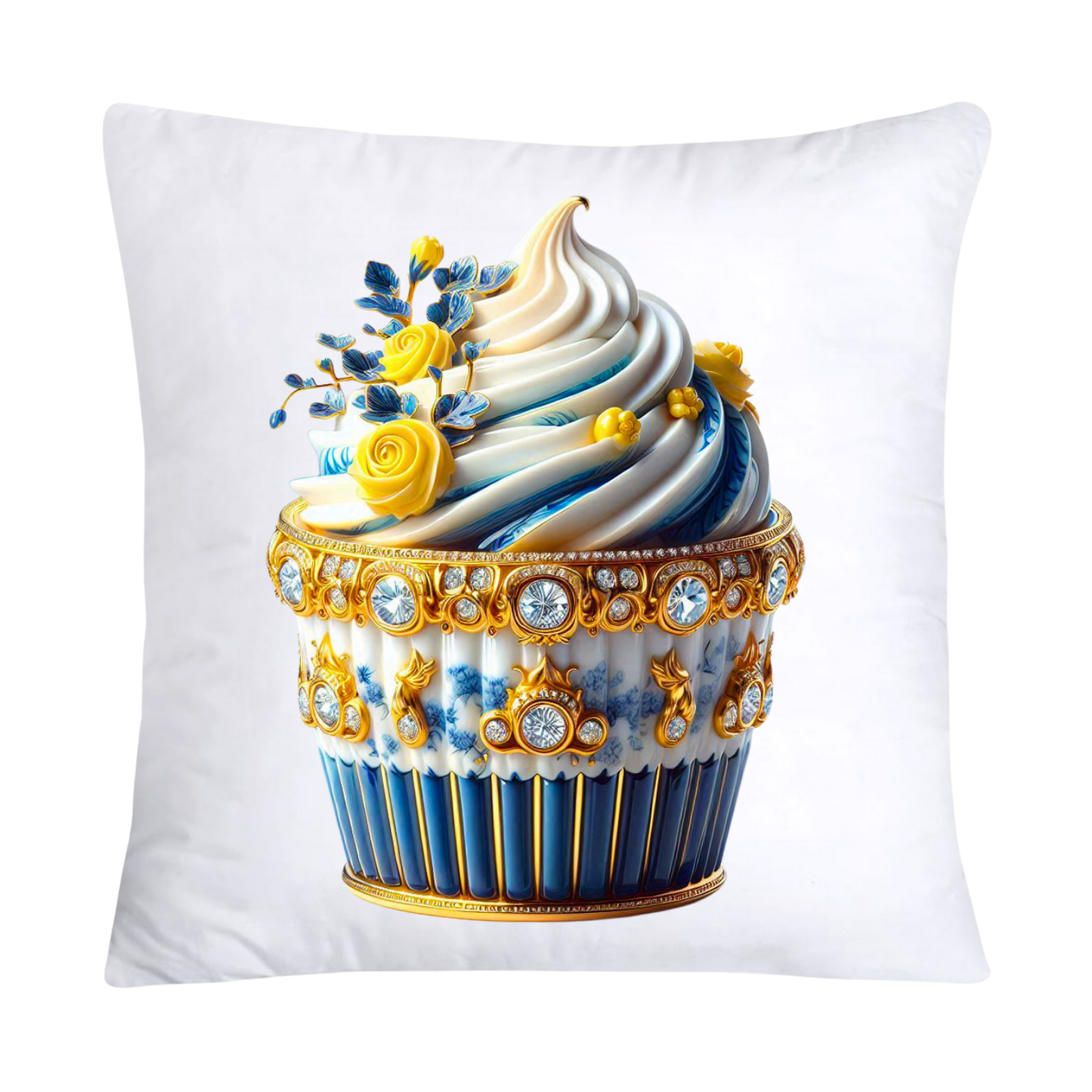 Blue Willow Chinoiserie Cupcake Throw Pillow Covers 18X18-3019