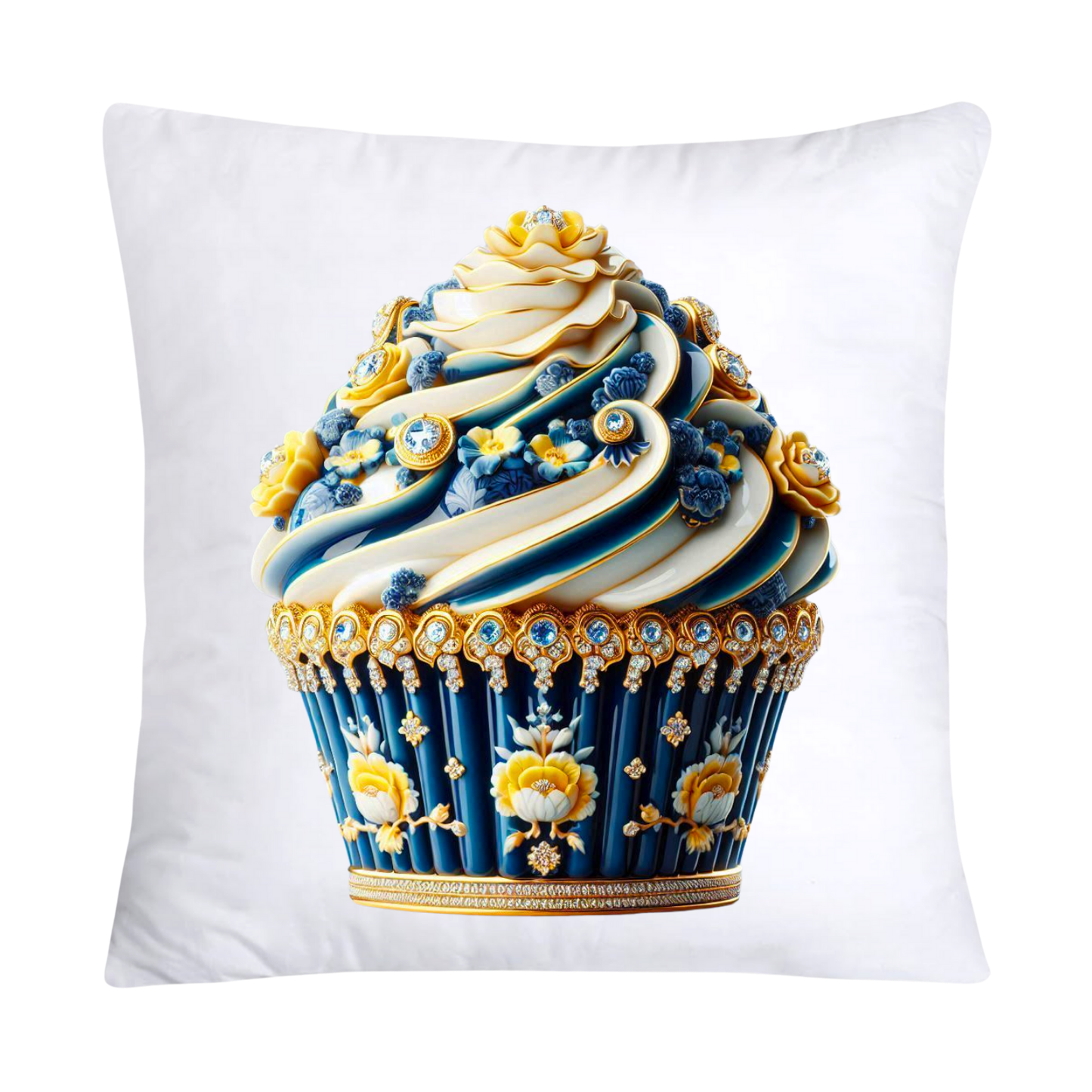 Blue Willow Chinoiserie Cupcake Throw Pillow Covers 18X18-2971