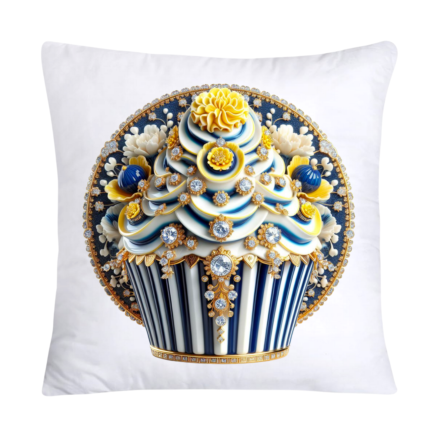 Blue Willow Chinoiserie Cupcake Throw Pillow Covers 18X18-2979
