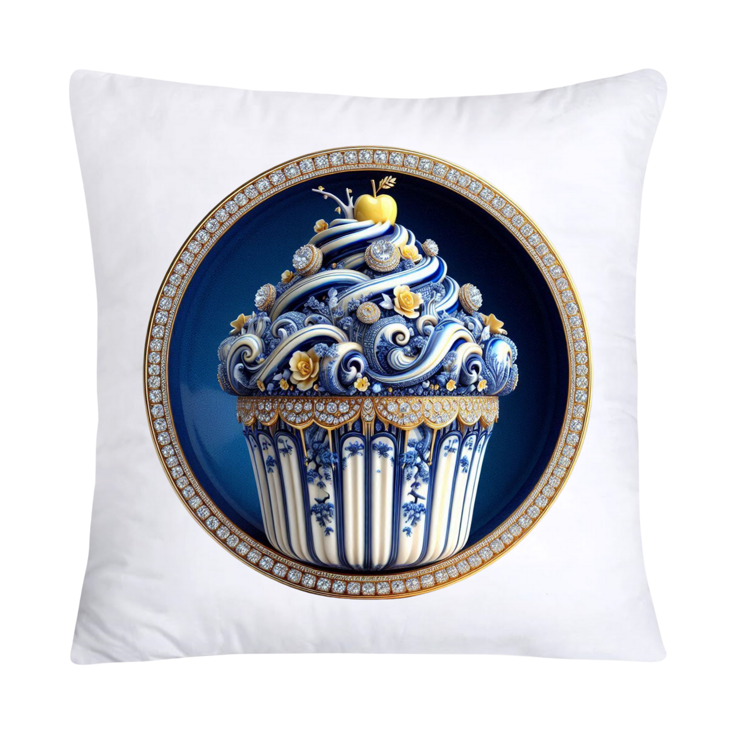 Blue Willow Chinoiserie Cupcake Throw Pillow Covers 18X18-3016