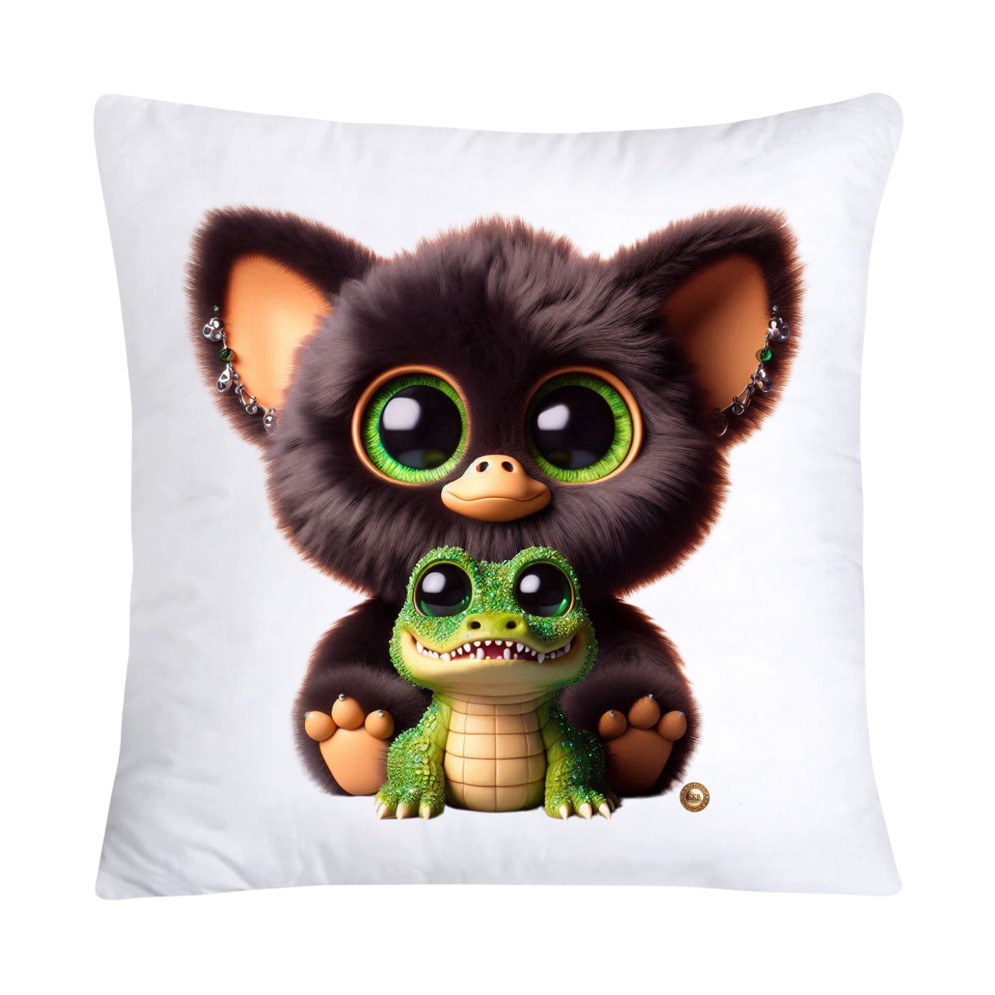 Furry Cajun Swamp Monster and His Pet Gator Pillow Covers-696