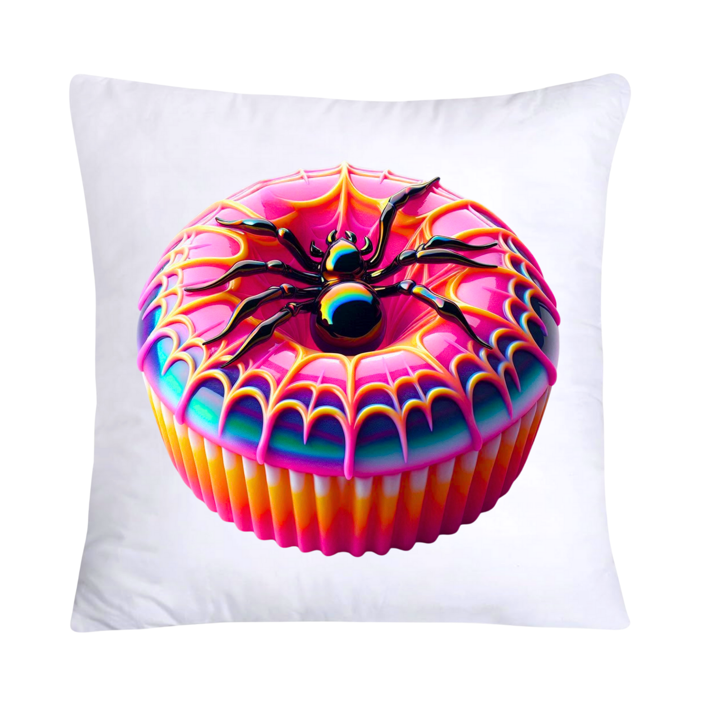 Sugar Crawler Spiders and Vivid Cupcake Throw Pillow Covers-2631