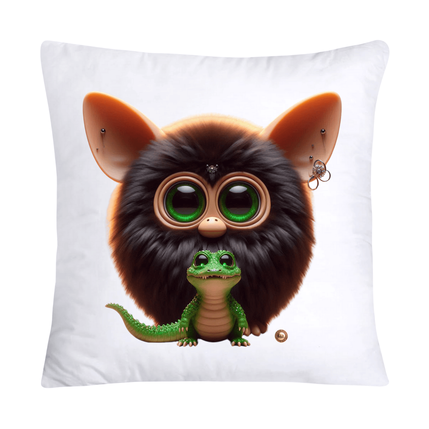 Furry Cajun Swamp Monster and His Pet Gator Pillow Covers-692