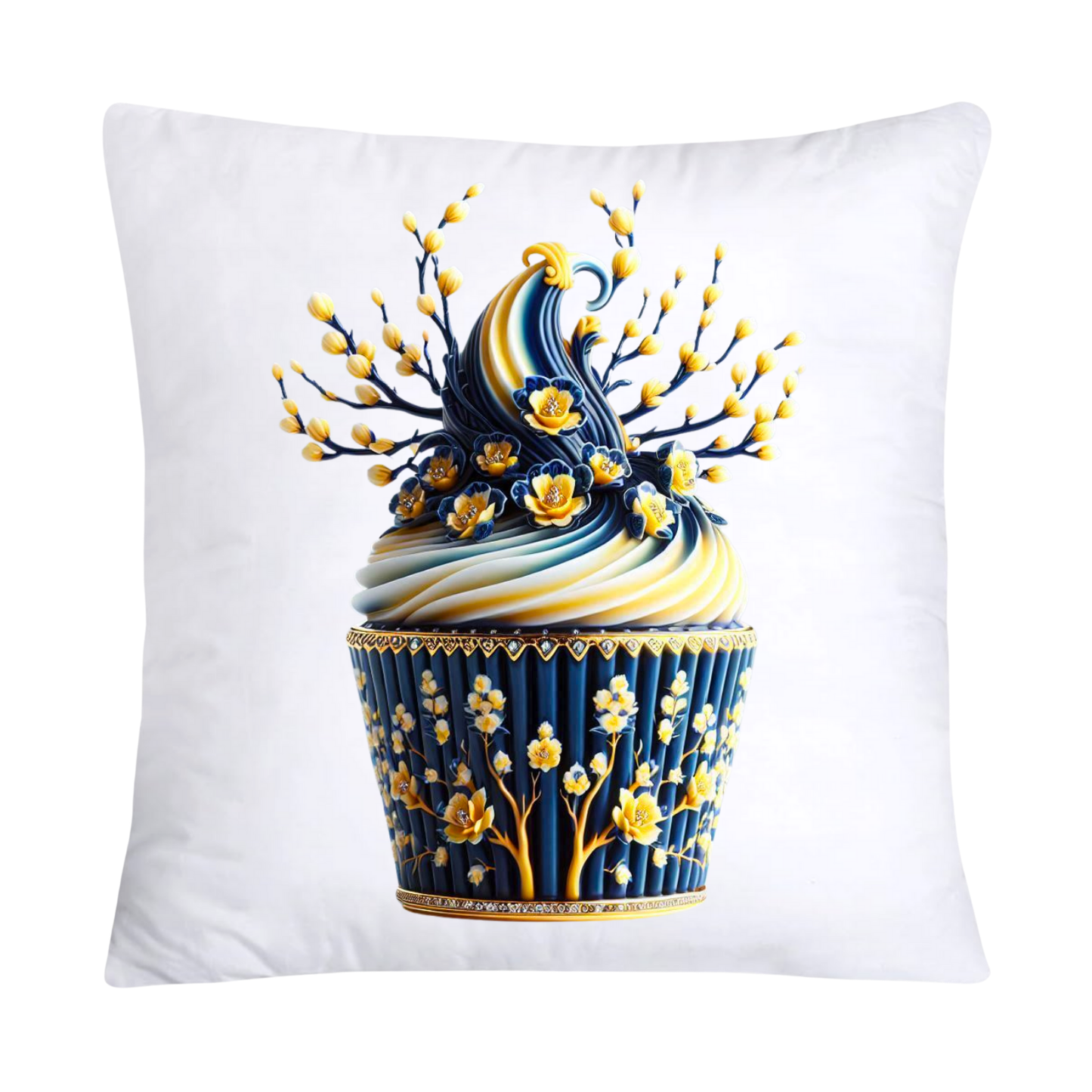 Blue Willow Chinoiserie Cupcake Throw Pillow Covers 18X18-3037
