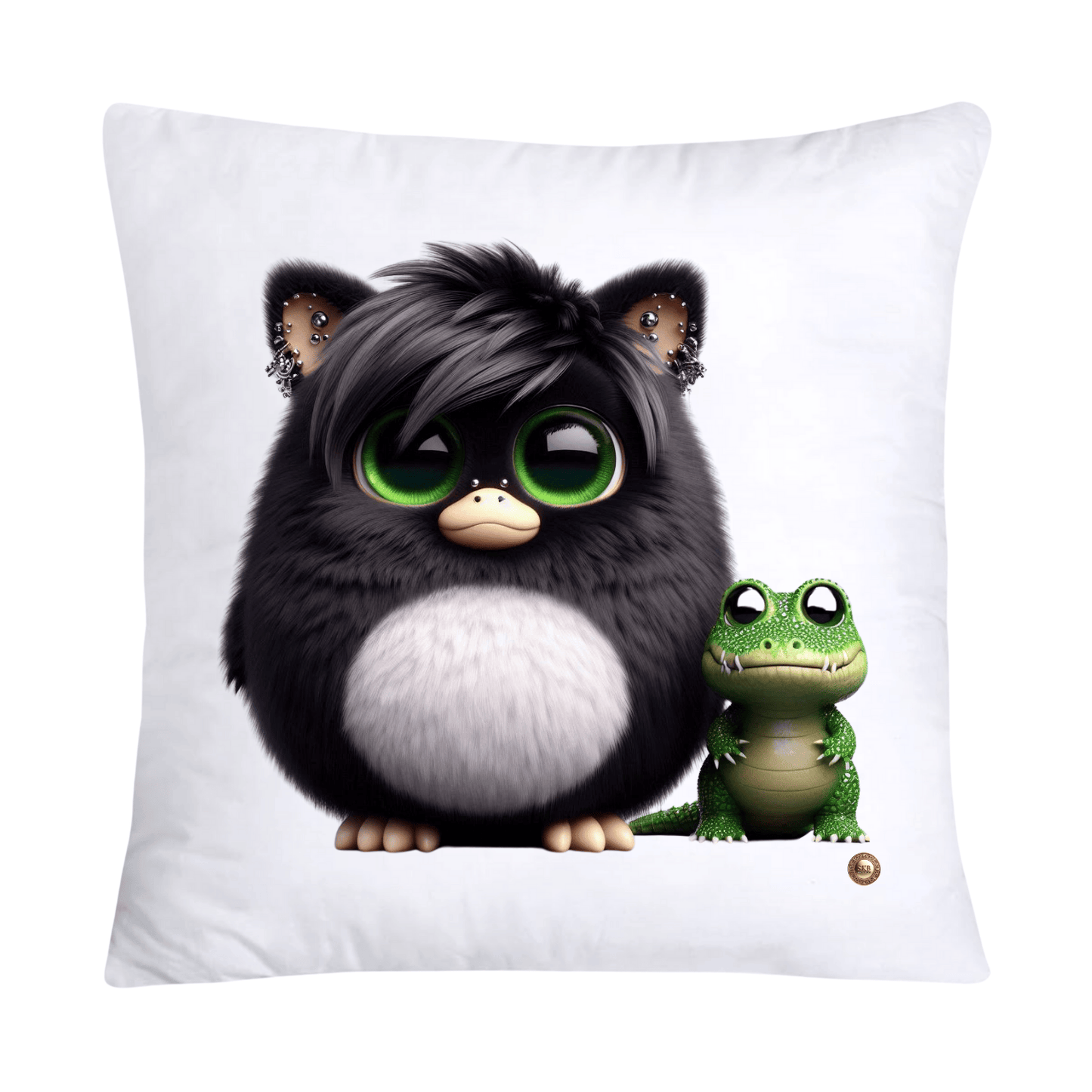 Furry Cajun Swamp Monster and His Pet Gator Pillow Covers-725