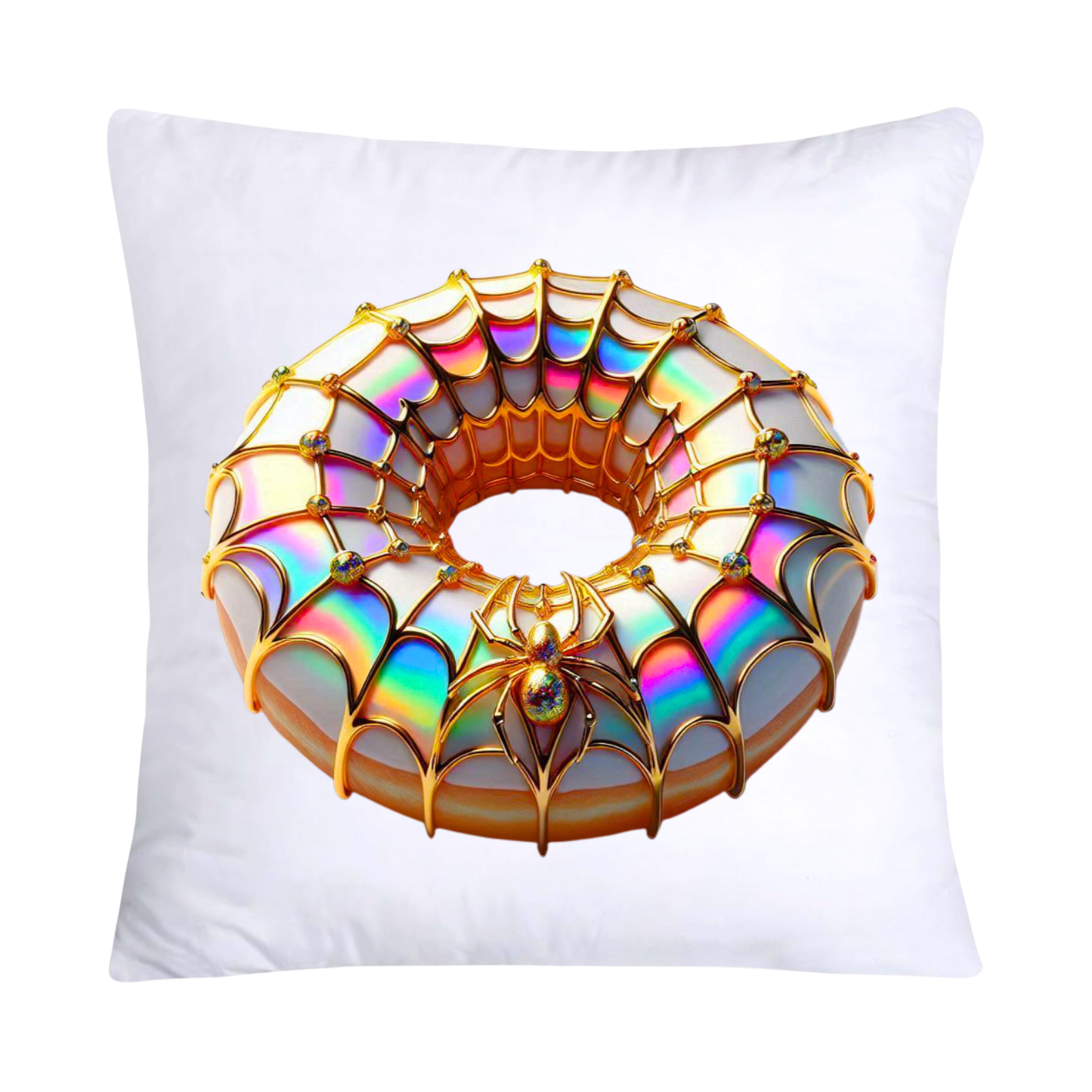 Sugar Crawler Spiders and Vivid Donut Throw Pillow Covers-2626