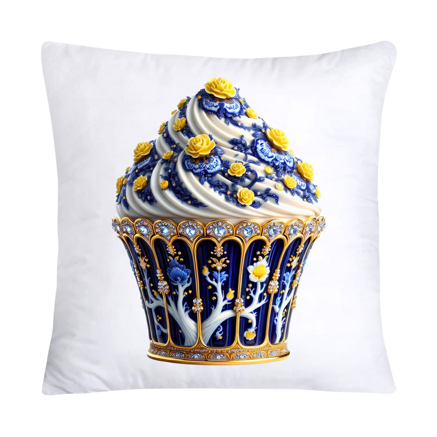 Blue Willow Chinoiserie Cupcake Throw Pillow Covers 18X18-2966