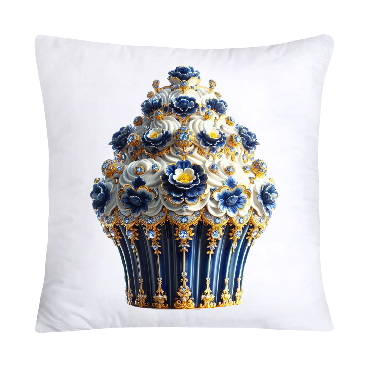 Blue Willow Chinoiserie Cupcake Throw Pillow Covers 18X18-2986