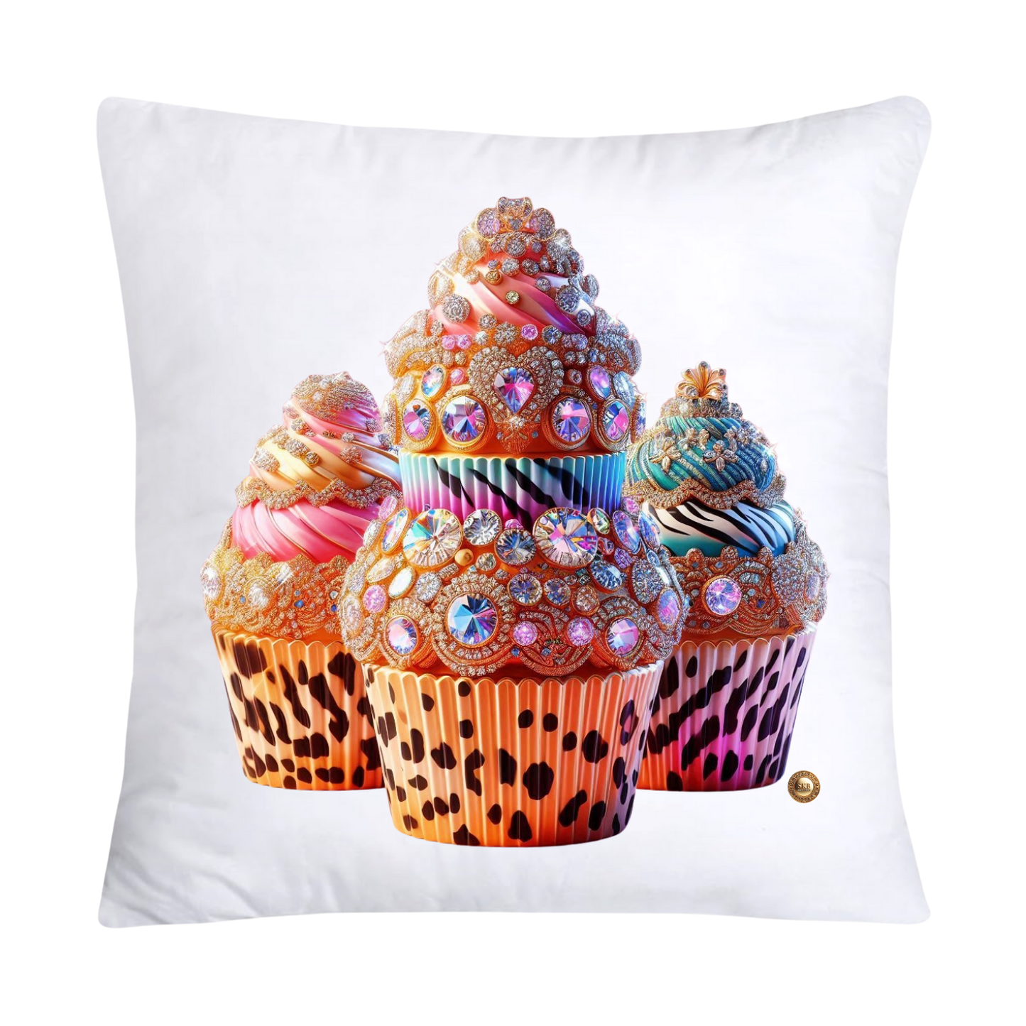 Wild Animal Print Cupcake Throw Pillow Covers 18X18-1198