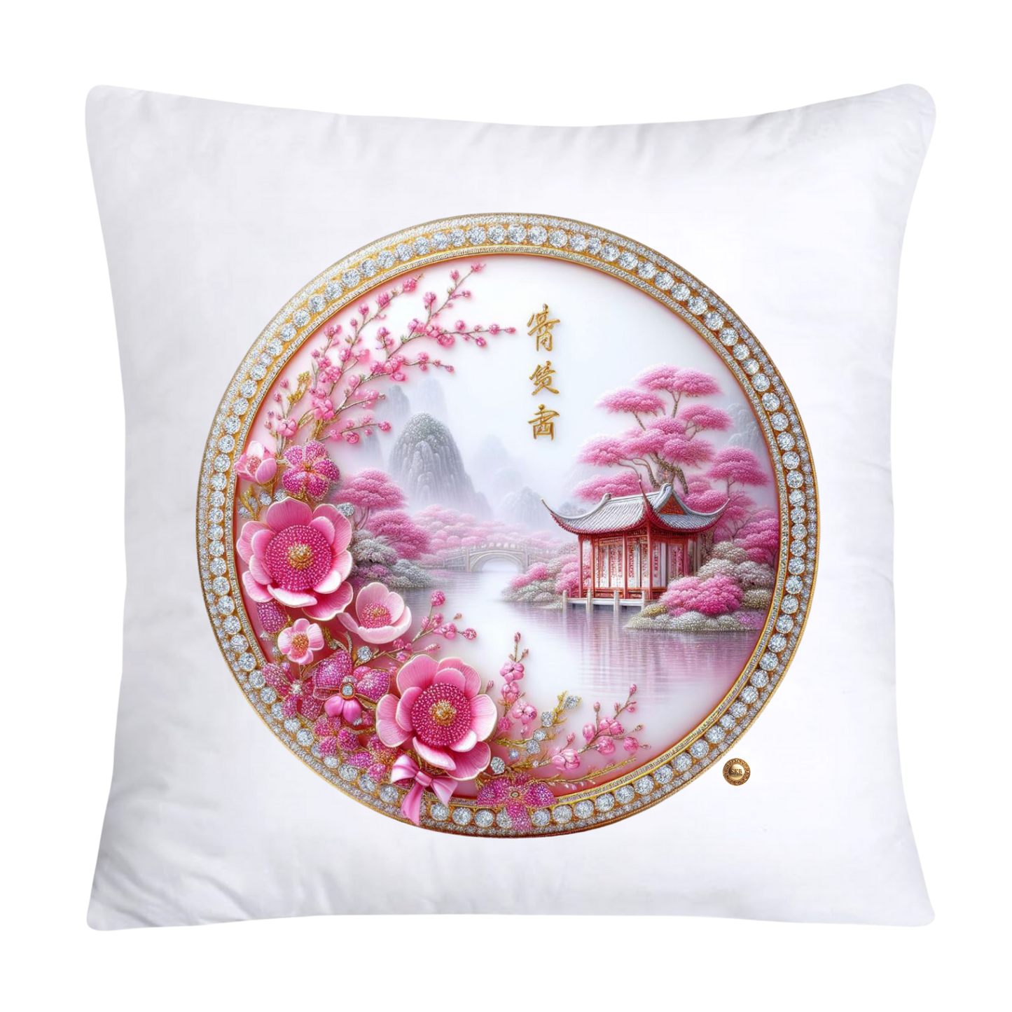 Pink Willow 18X18 Chinoiserie Plate Pillow Covers-56