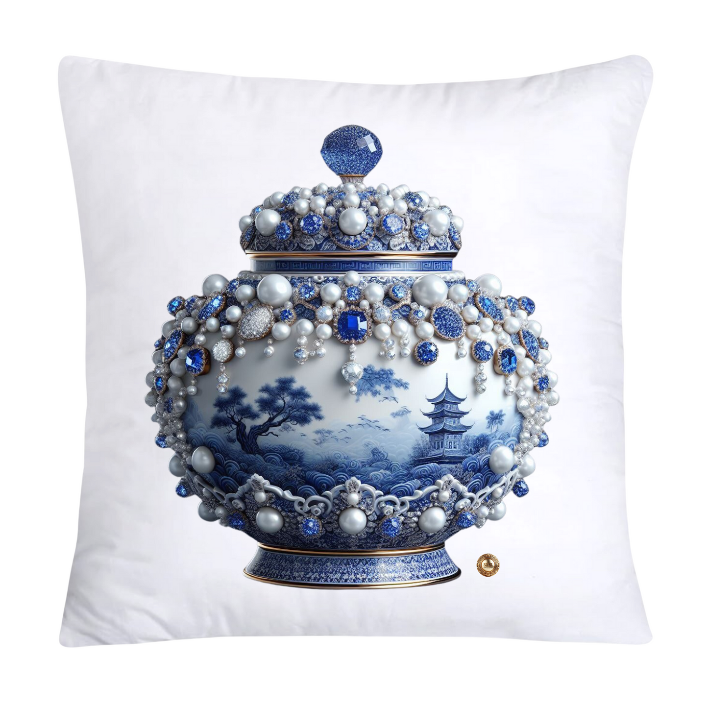 Blue and White Willow Stunning Ginger Jar Pillow Covers-163
