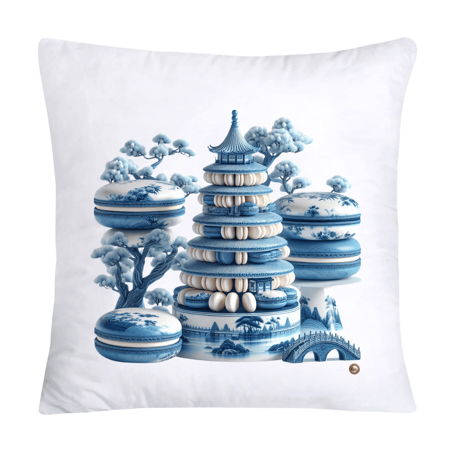 Blue Willow 18x18 Adorable Macaroon Throw Pillow Covers-2330