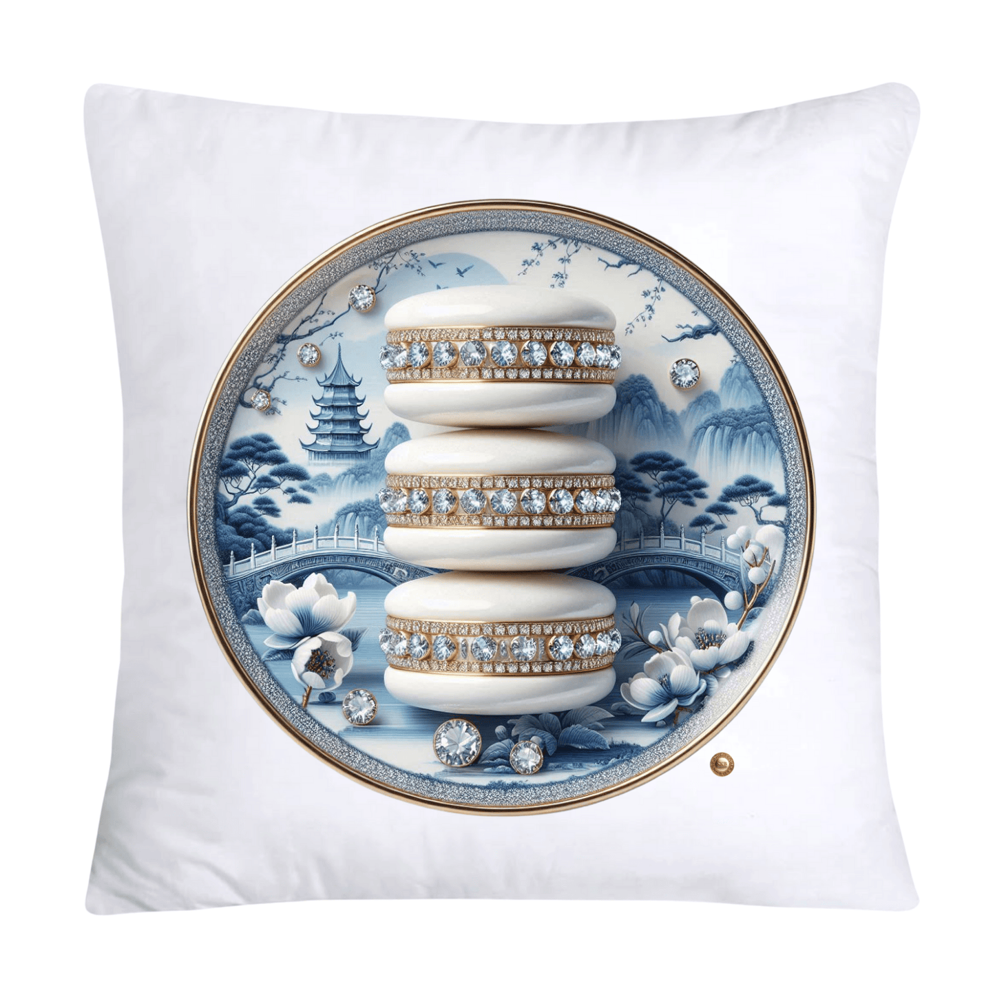 Blue Willow 18x18 Adorable Macaroon Throw Pillow Covers-1887