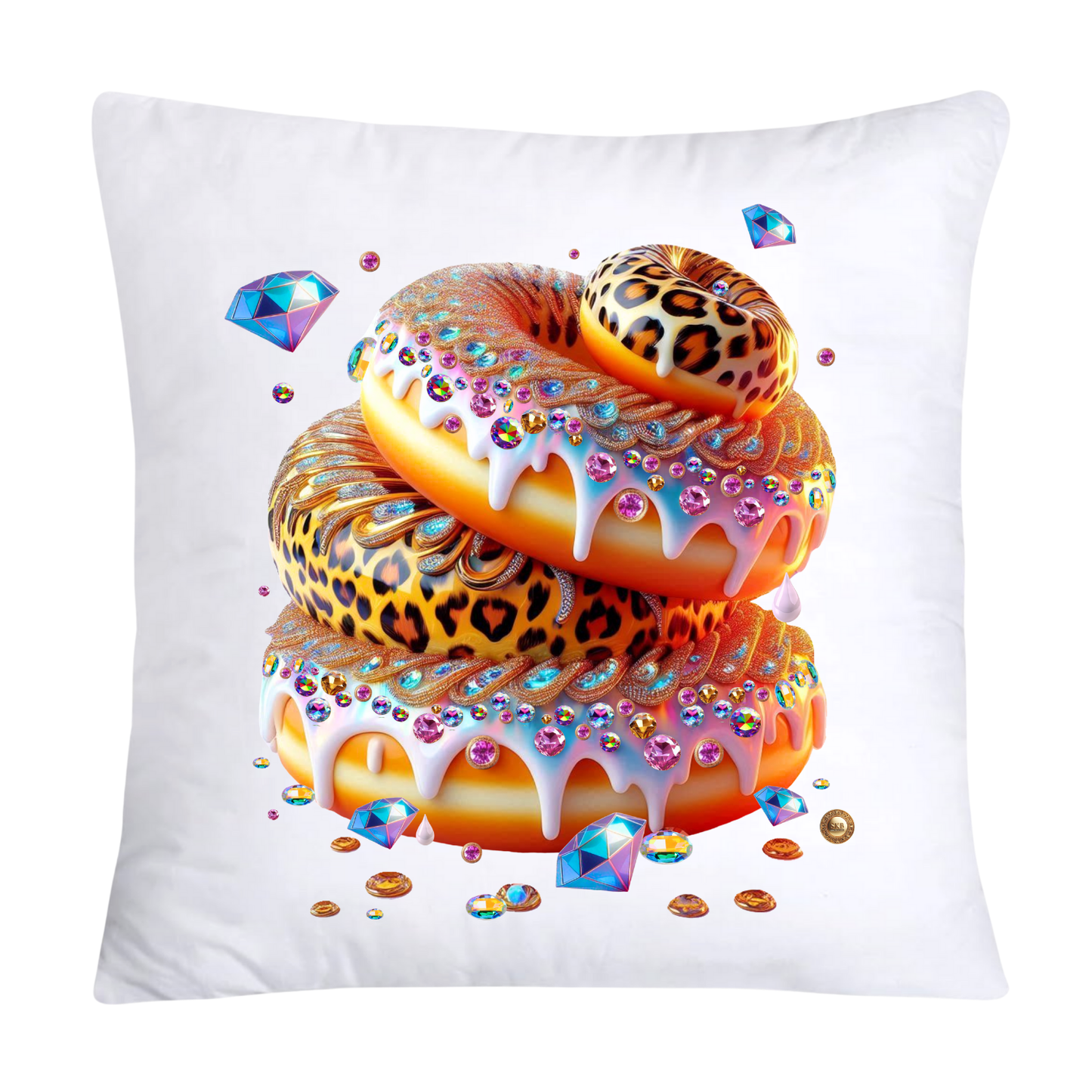 Wild Animal Print Donut Throw Pillow Covers 18x18-2550