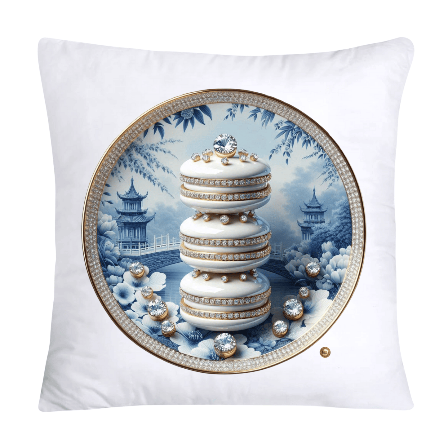 Blue Willow 18x18 Adorable Macaroon Throw Pillow Covers-1891