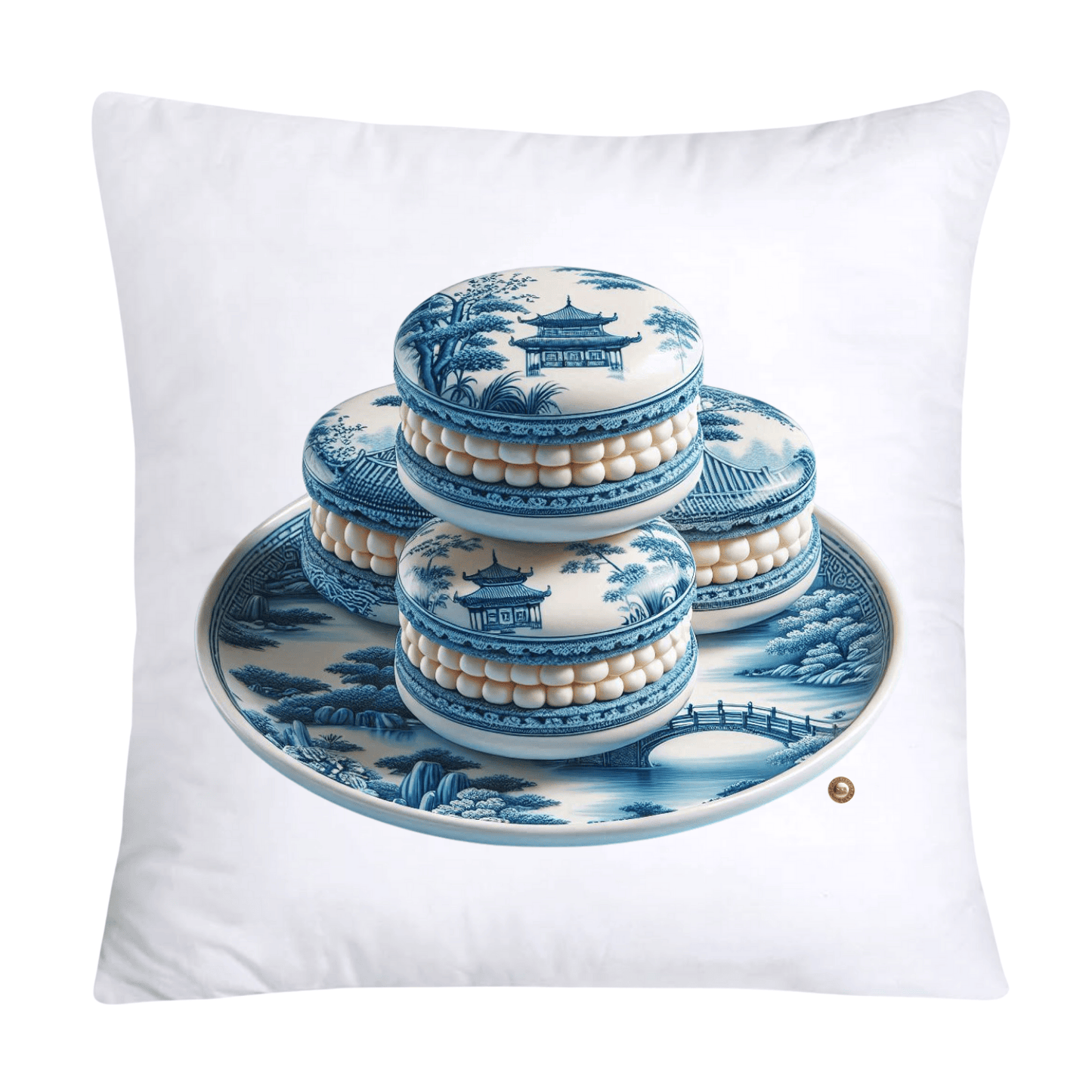 Blue Willow 18x18 Adorable Macaroon Throw Pillow Covers-308