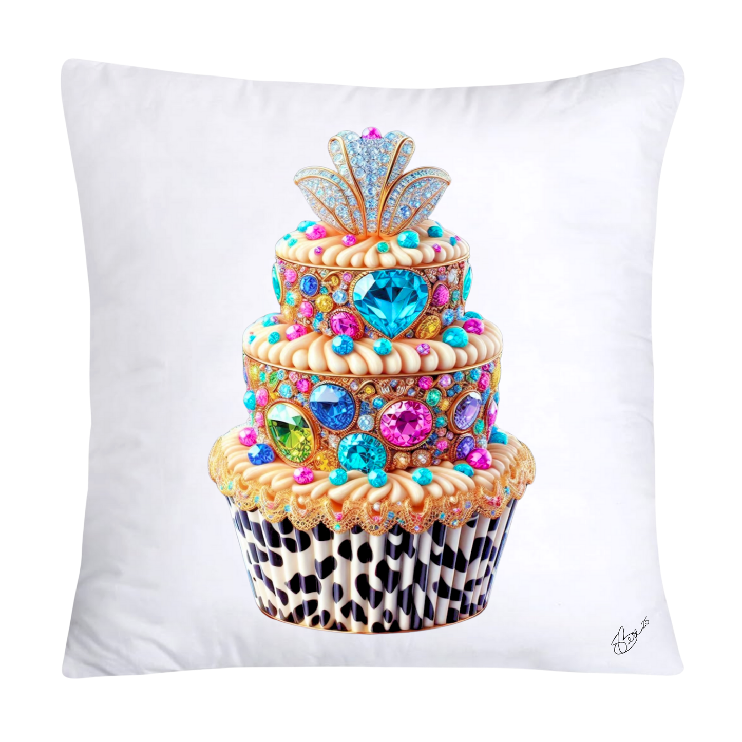 Wild Animal Print Cupcake Throw Pillow Covers 18x18-865