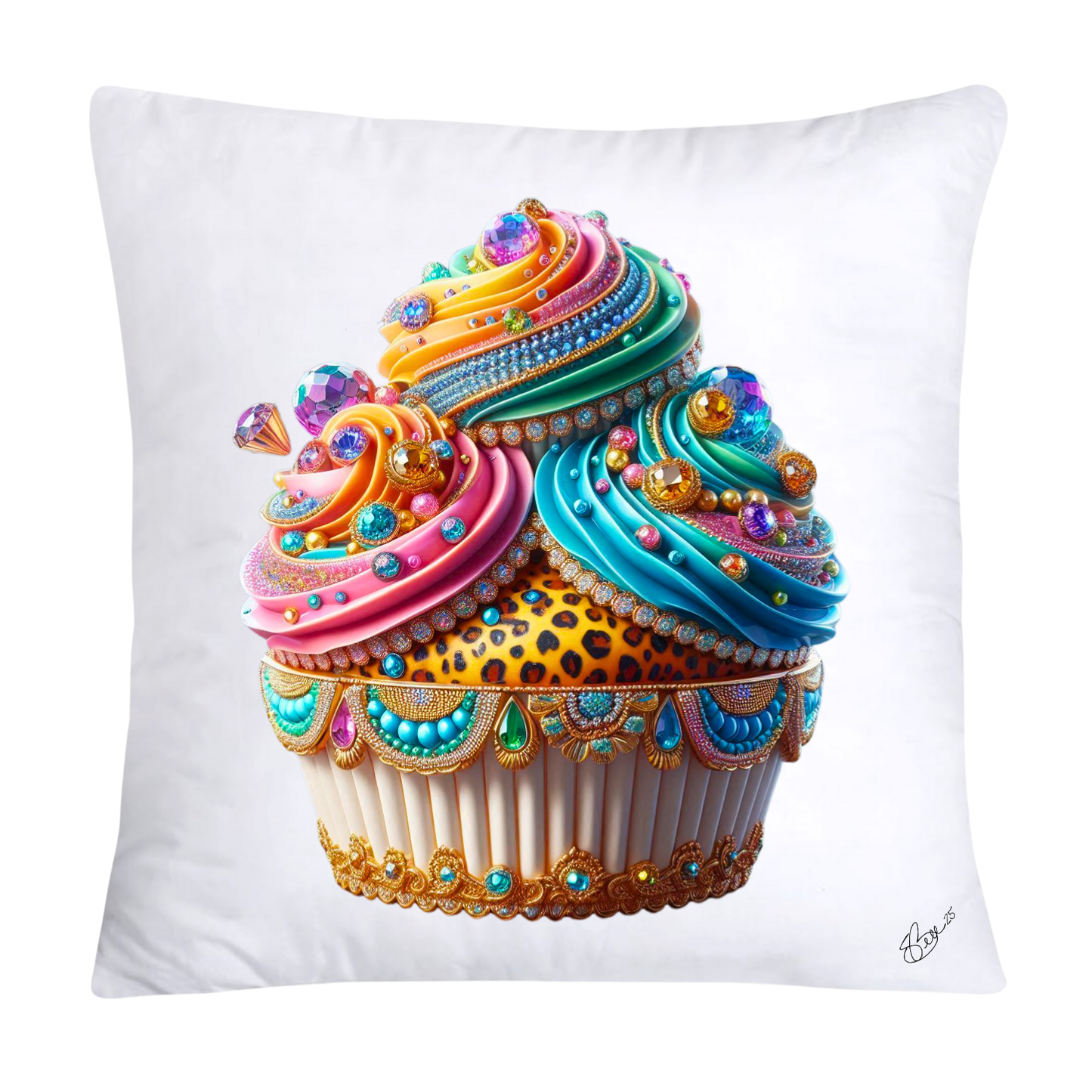 Wild Animal Print Cupcake 18x18 Throw Pillow Covers-789