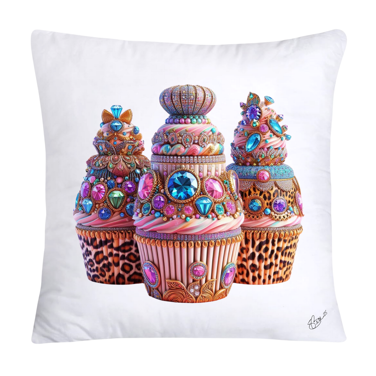 Wild Animal Print Cupcake 18x18 Throw Pillow Covers-800