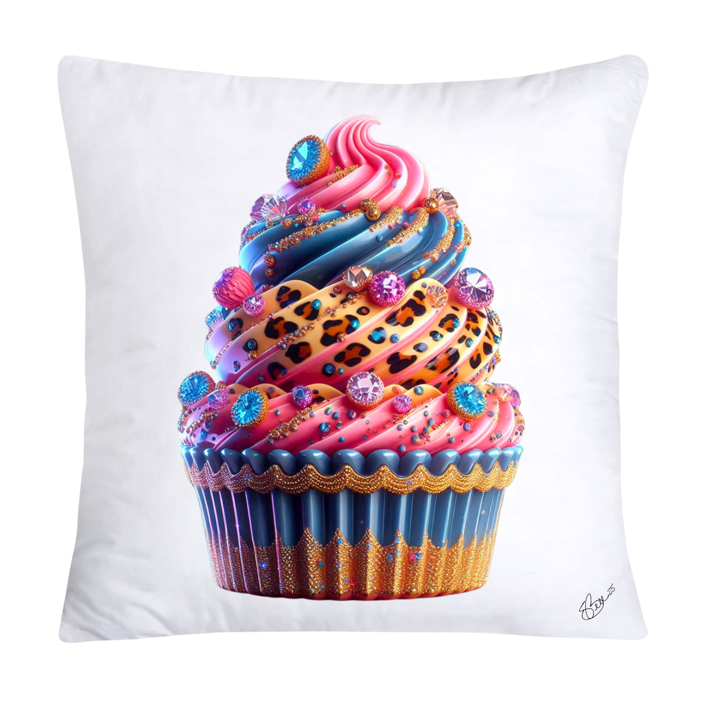 Wild Animal Print Cupcake Throw Pillow Covers 18X18-399