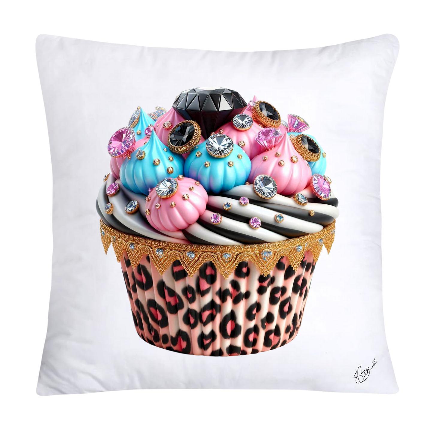 Wild Animal Print Cupcake 18x18 Throw Pillow Covers-806
