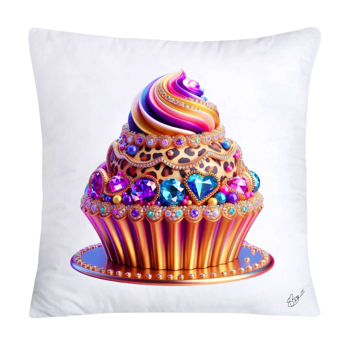 Wild Animal Print Cupcake Throw Pillow Covers 18x18-365