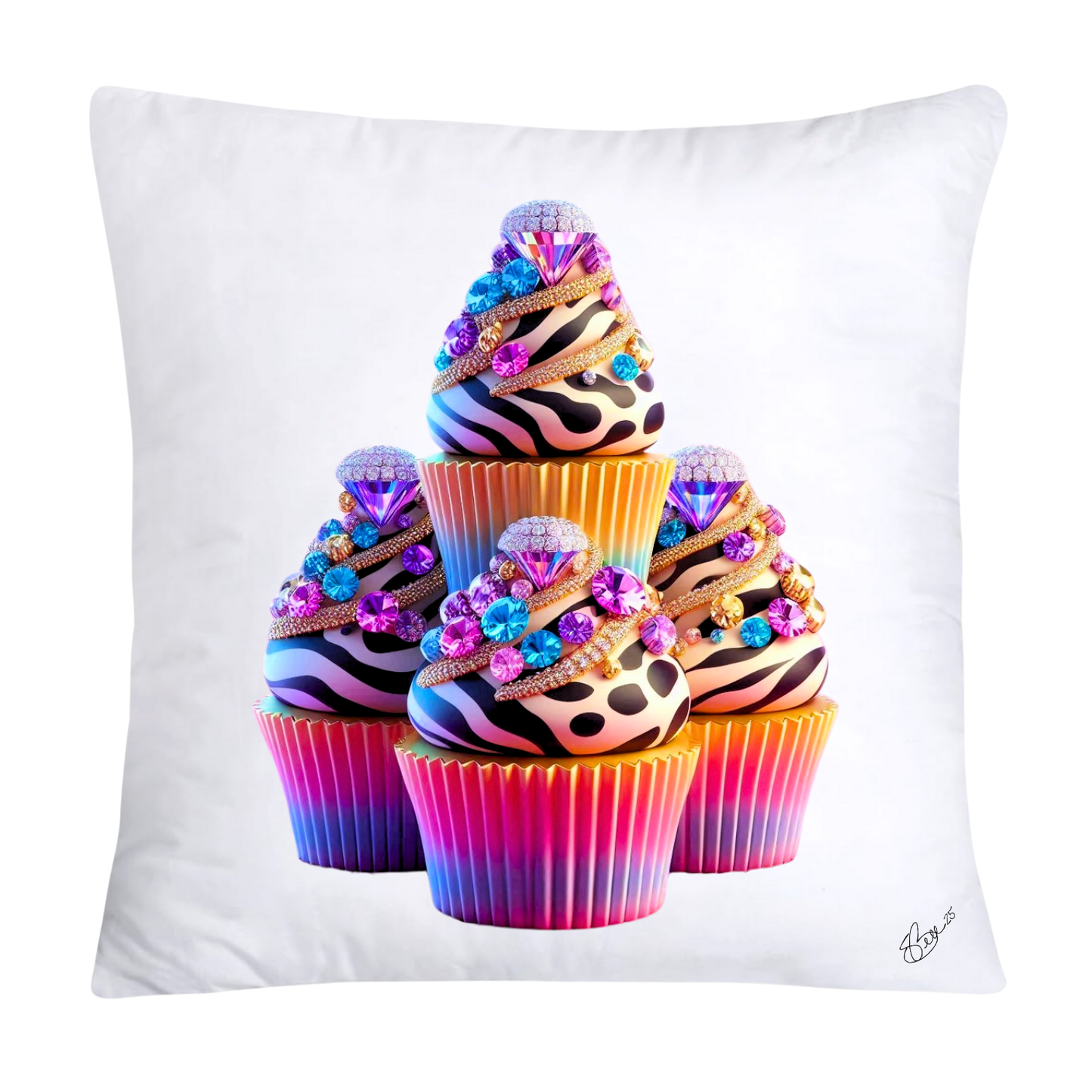Wild Animal Print Cupcake 18x18 Throw Pillow Covers-861