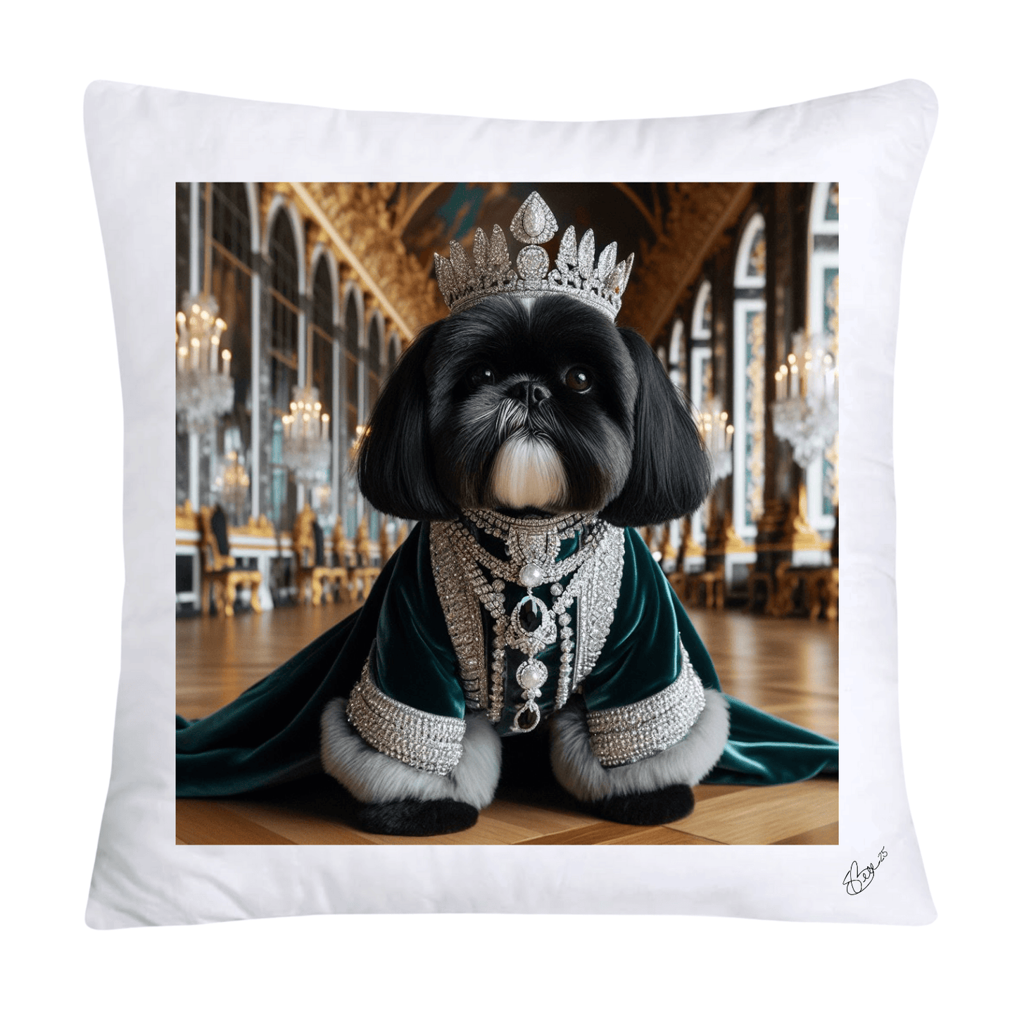 Royal Pet Portrait Pillow Covers 18X18-Shih Tzu at Versailles-732