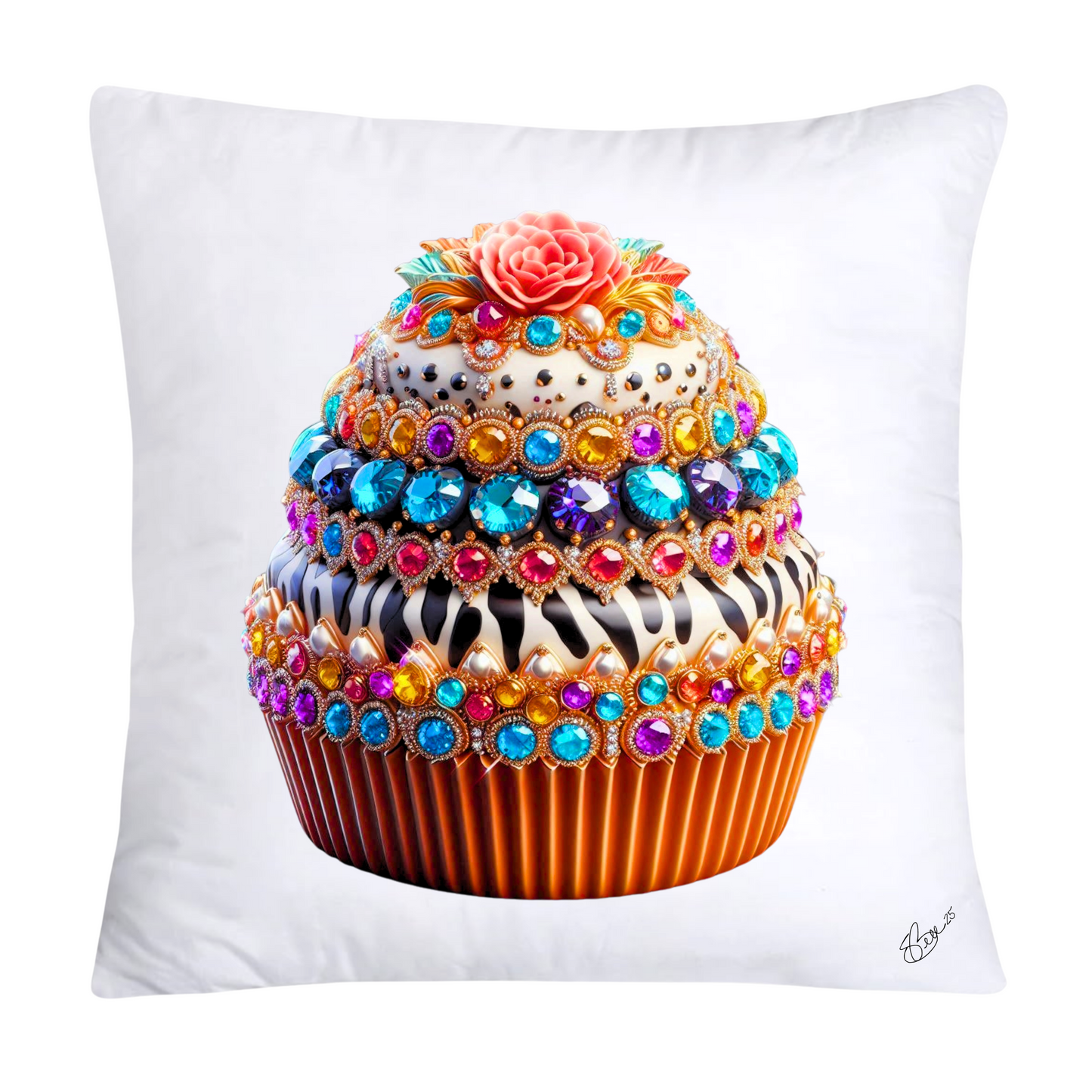 Wild Animal Print Cupcake Throw Pillow Covers 18x18-380