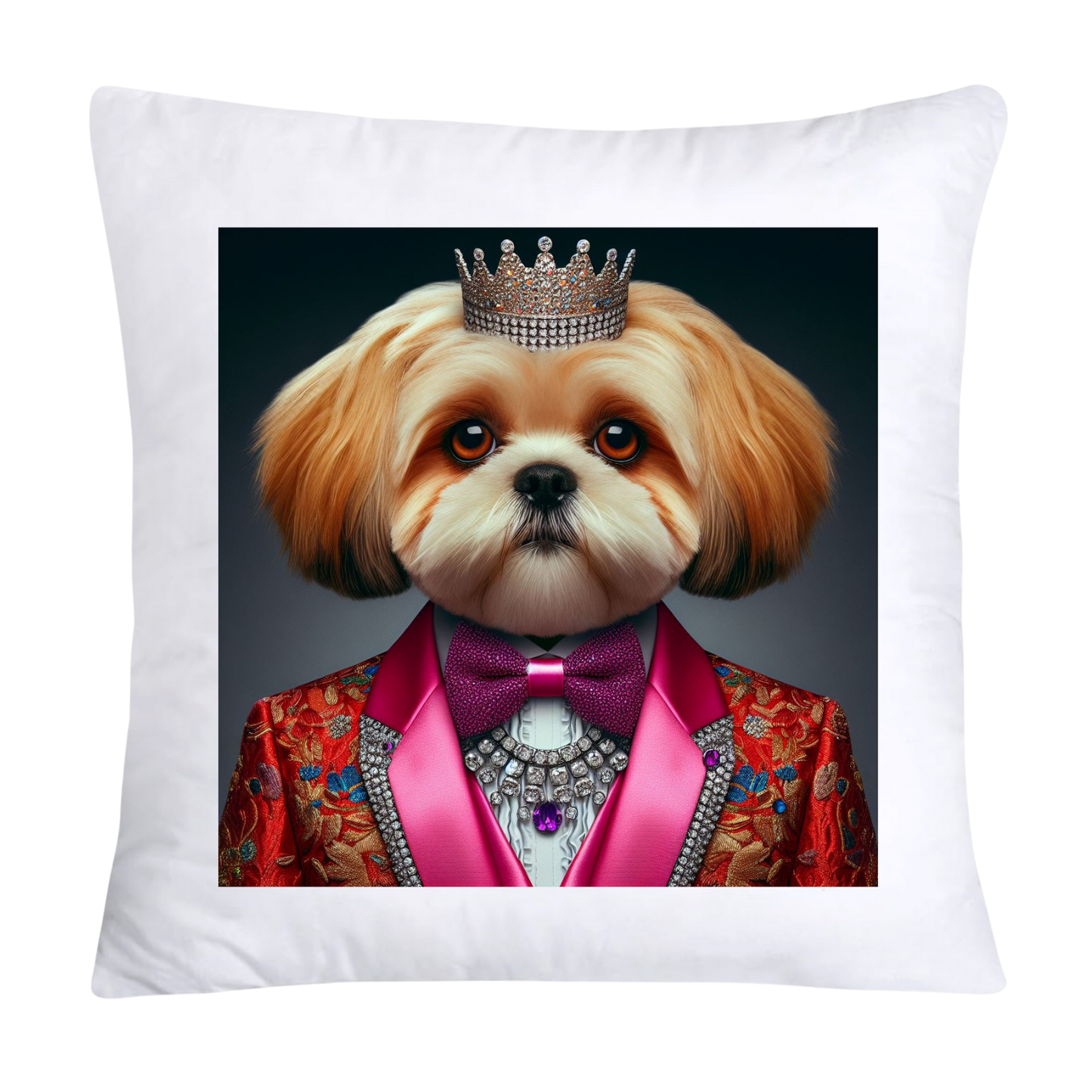 Royal Pet Portrait Pillow Covers 18X18-Shih Tzu at Versailles-733