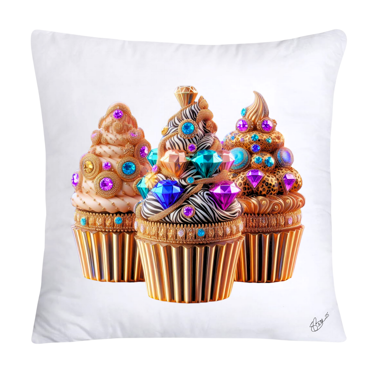Wild Animal Print Cupcake 18x18 Throw Pillow Covers-863