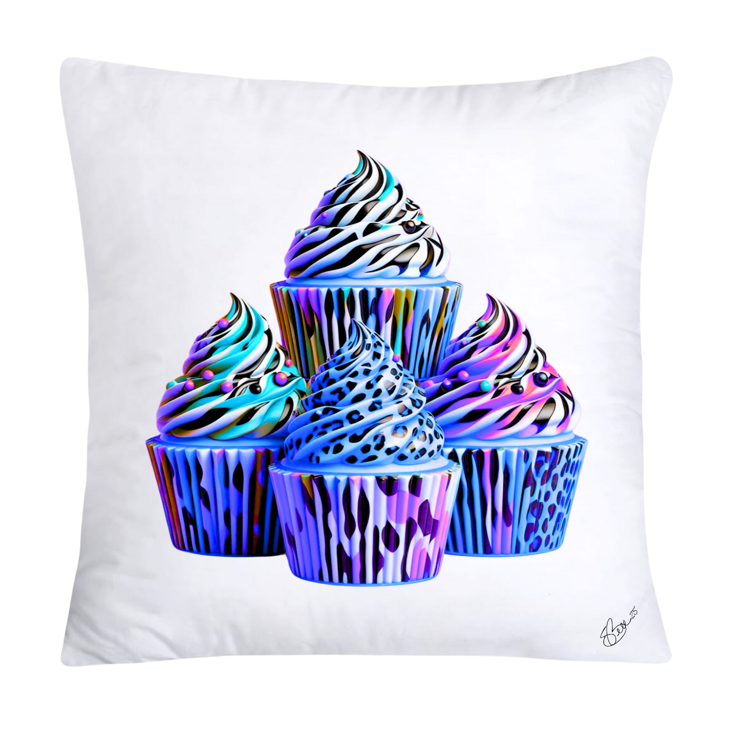 Wild Animal Print Cupcake 18x18 Throw Pillow Covers-804