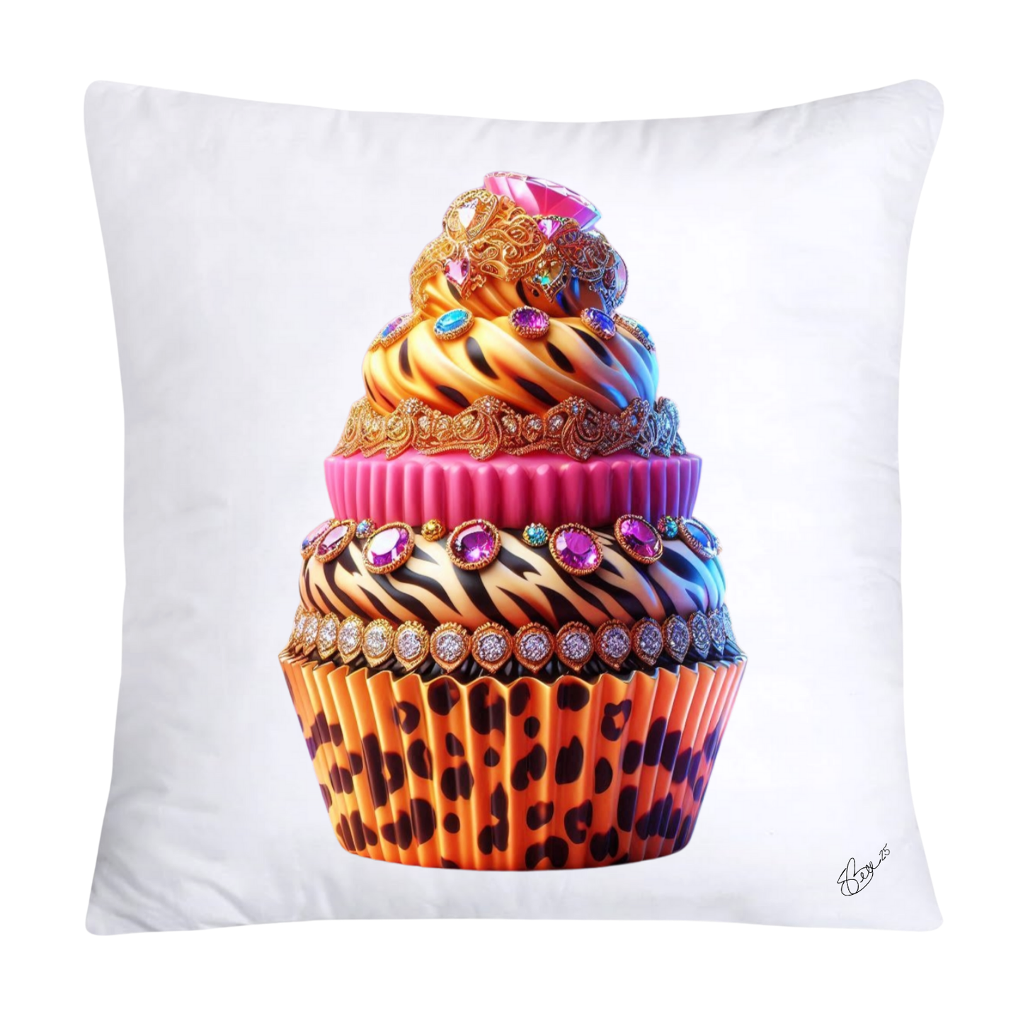 Wild Animal Print Cupcake 18x18 Throw Pillow Covers-927